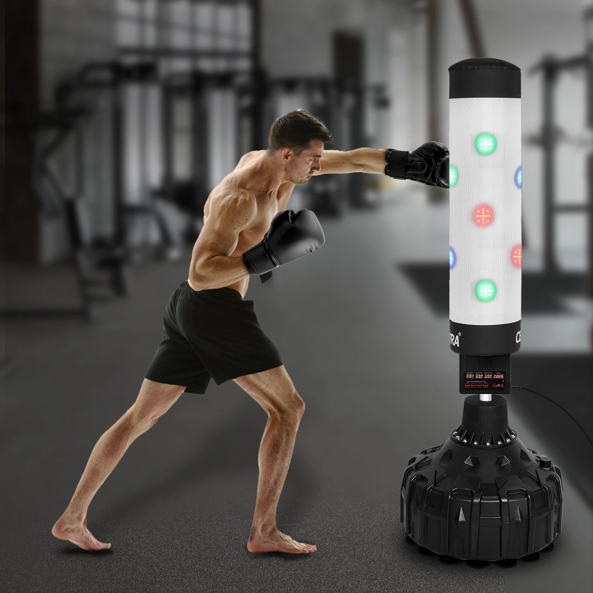 8 Centra Punching Boxing Bag Stand Electronic Counter Music LED Kick Gym Training, 8 of 9