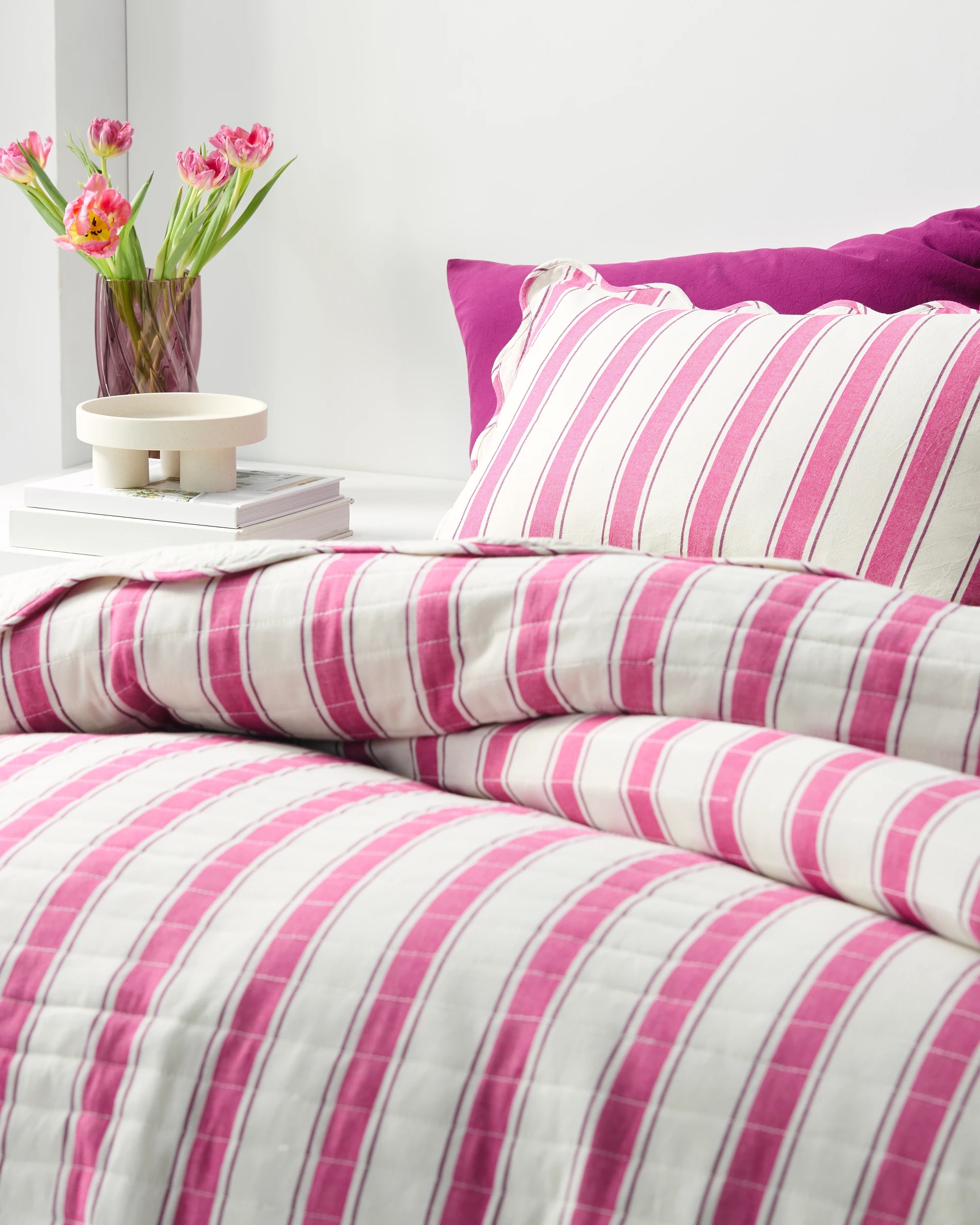 3 Target Esther Stripe Quilted Coverlet Set - King Bed - Pink, 3 of 8