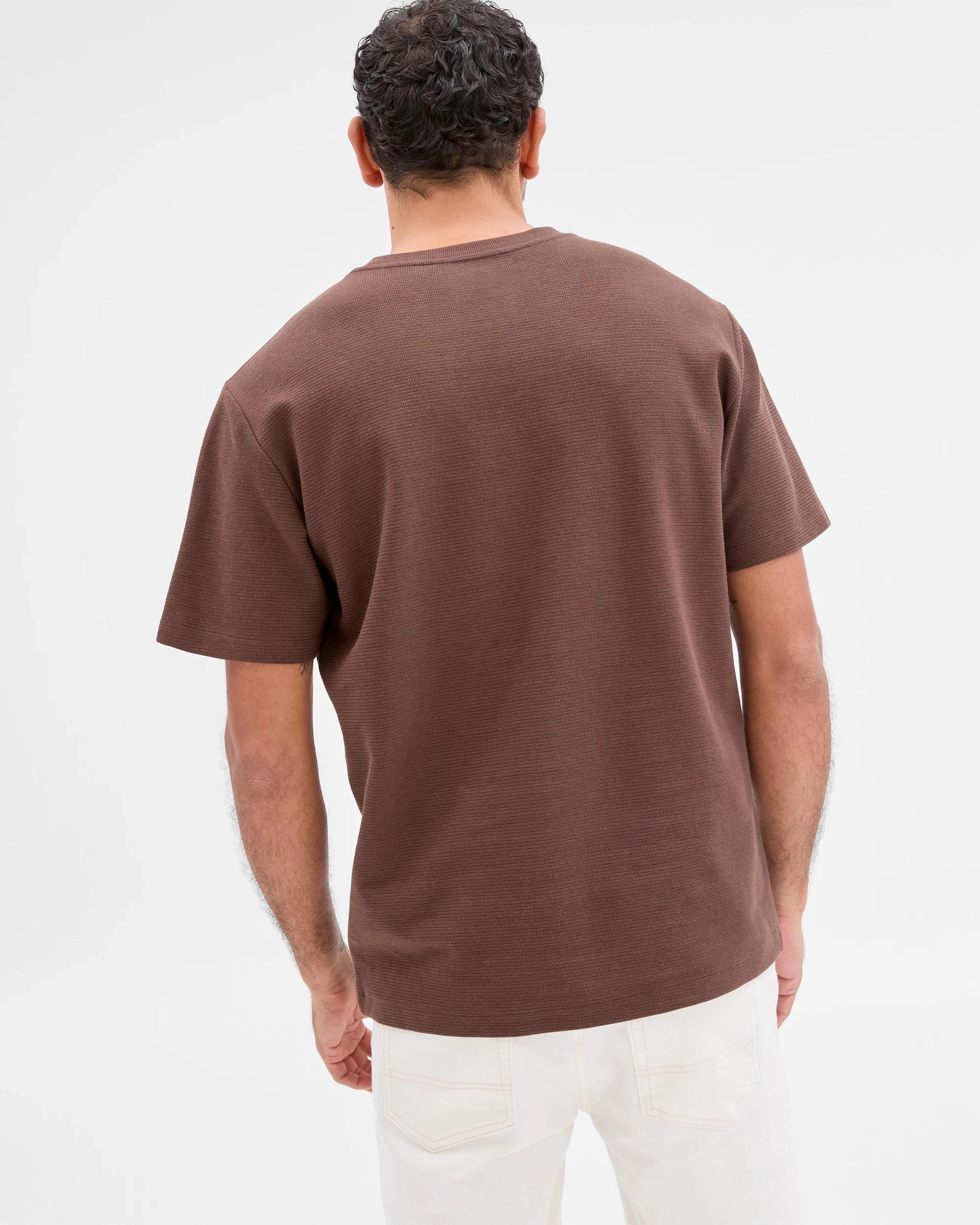 6 Target Australian Cotton Blend Textured T-Shirt BROWN, 6 of 6