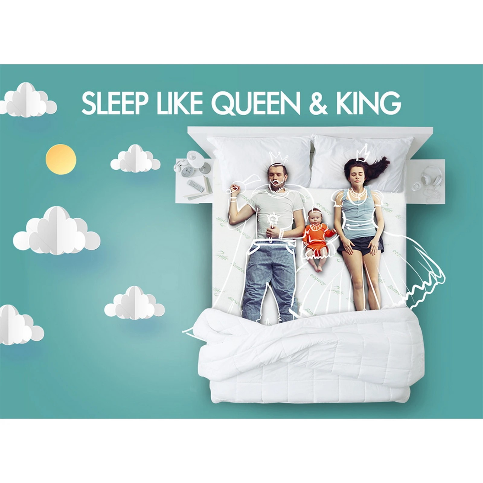 5 Starry Eucalypt Memory Foam Mattress Topper 8cm Ventilated Cool Gel - Queen Bed, 5 of 10