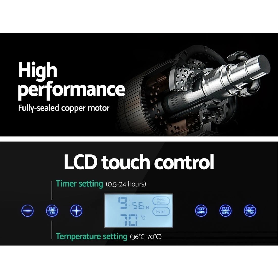 5 Devanti 10 Trays Food Dehydrator Stainless Steel Tray - Black, 5 of 7