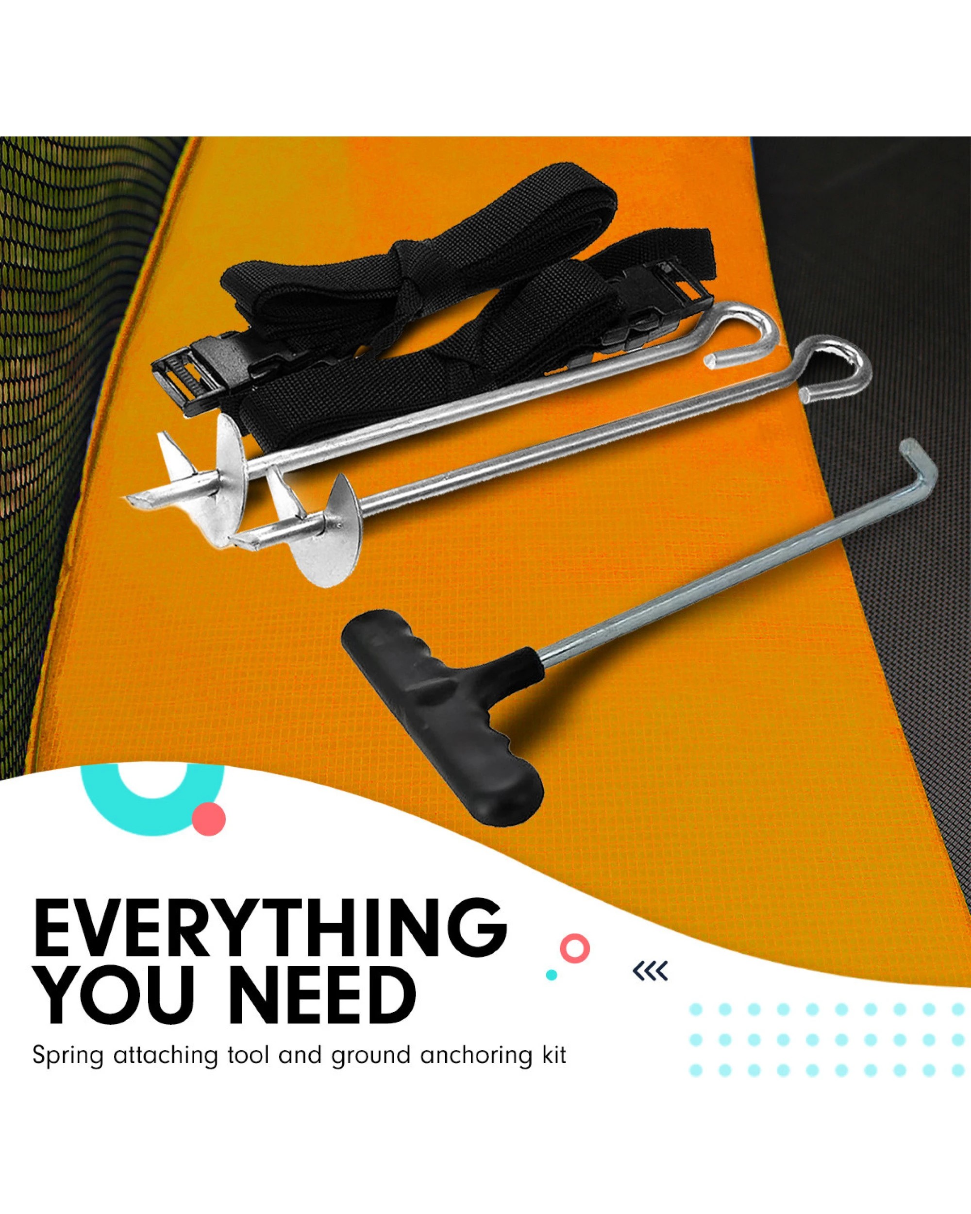 2 Kahuna Trampoline 8 ft x 14 ft Oval with Basketball Set - Orange, 2 of 9