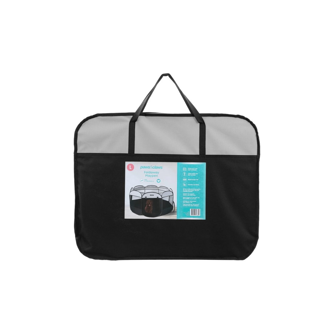 4 Paws And Claws Foldaway 136cm Dog Playpen Indoor Outdoor Large Black Pen For Pets
 - Black, 4 of 7