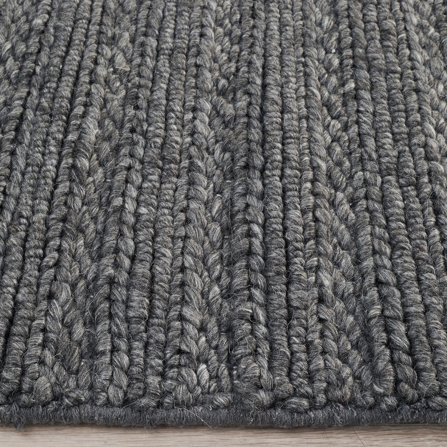 5 Common Ground Rugs Meadow 801 225x155cm - Medium Handwoven Floor Rug - Charcoal, 5 of 7