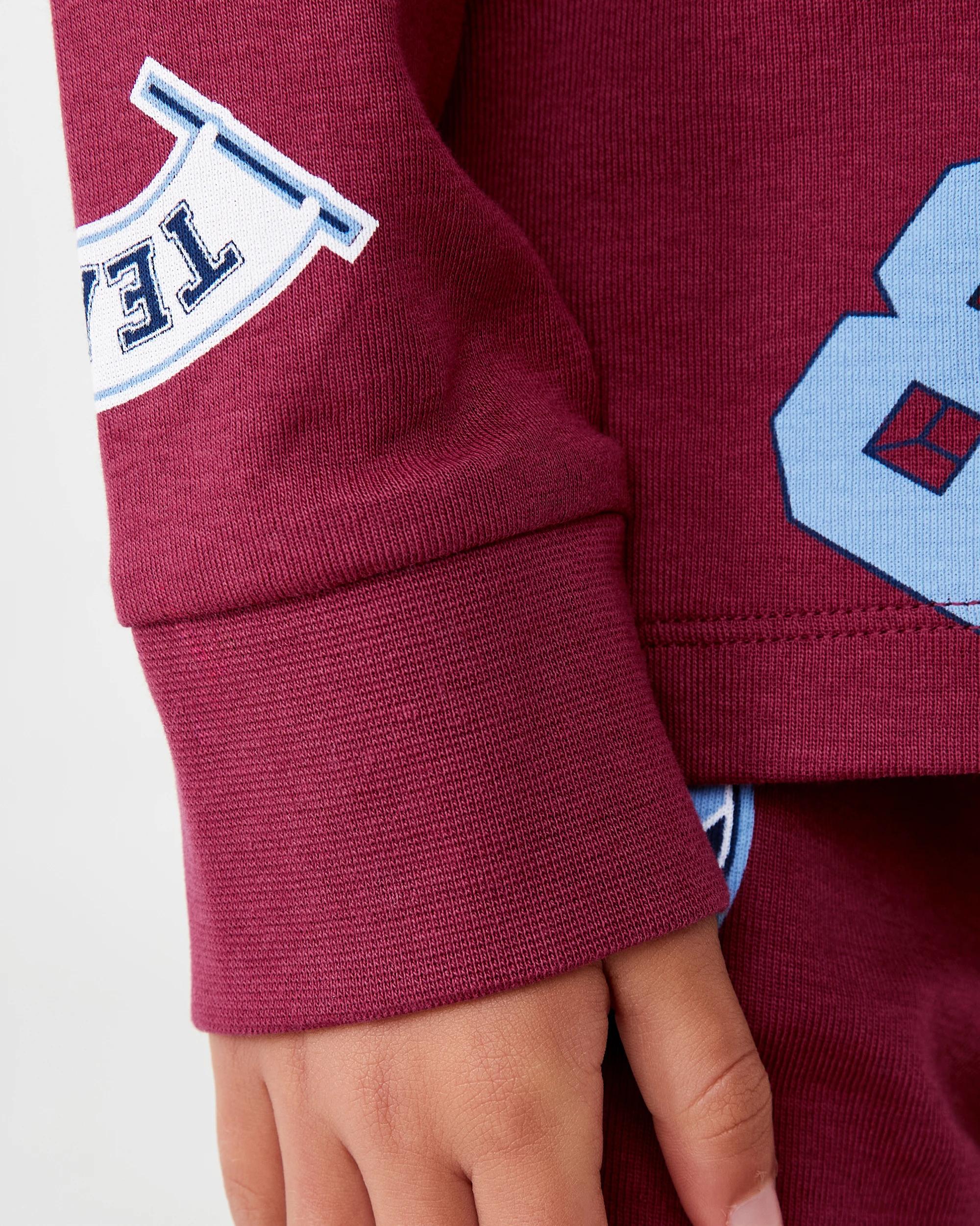 6 Rib Pyjama Set Red Sports, 6 of 7