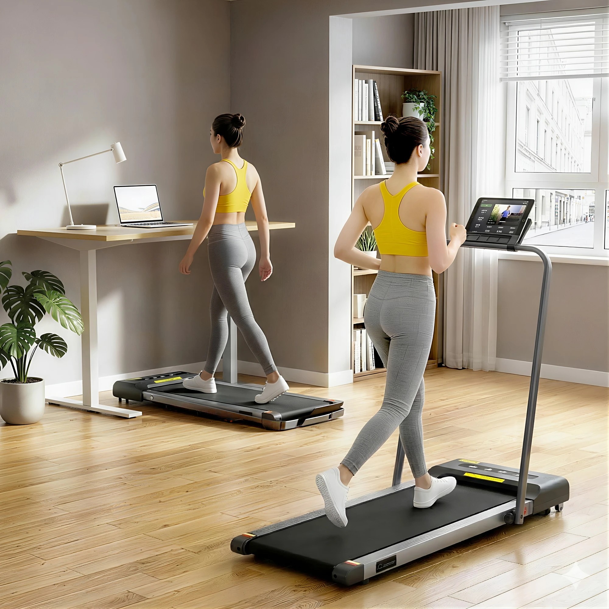 4 Everfit 2 in 1 Treadmill Electric Walking Pad Under Desk Home Gym Fitness 380mm, 4 of 10