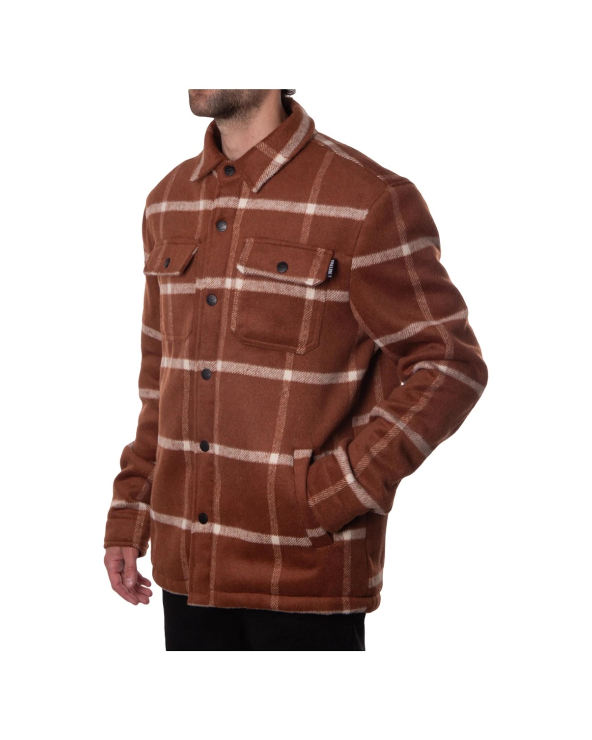 5 Fallen Footwear Mens Outerwear Polyester Lamb Jacket Durable Material BROWN/WHITE, 5 of 7