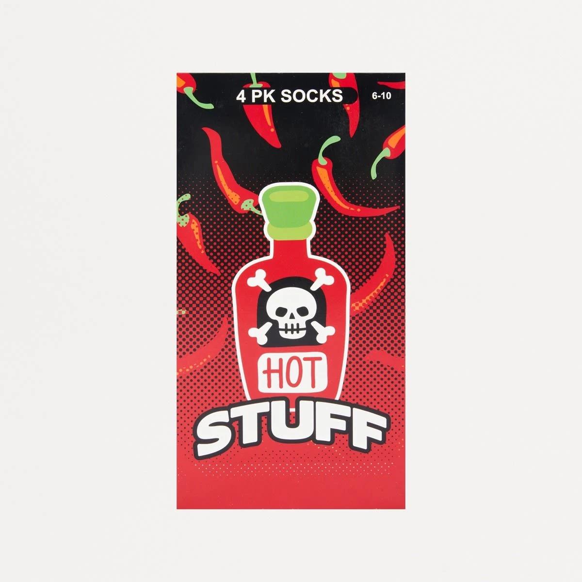 3 4 Pack Novelty Socks HOT STUFF, 3 of 3