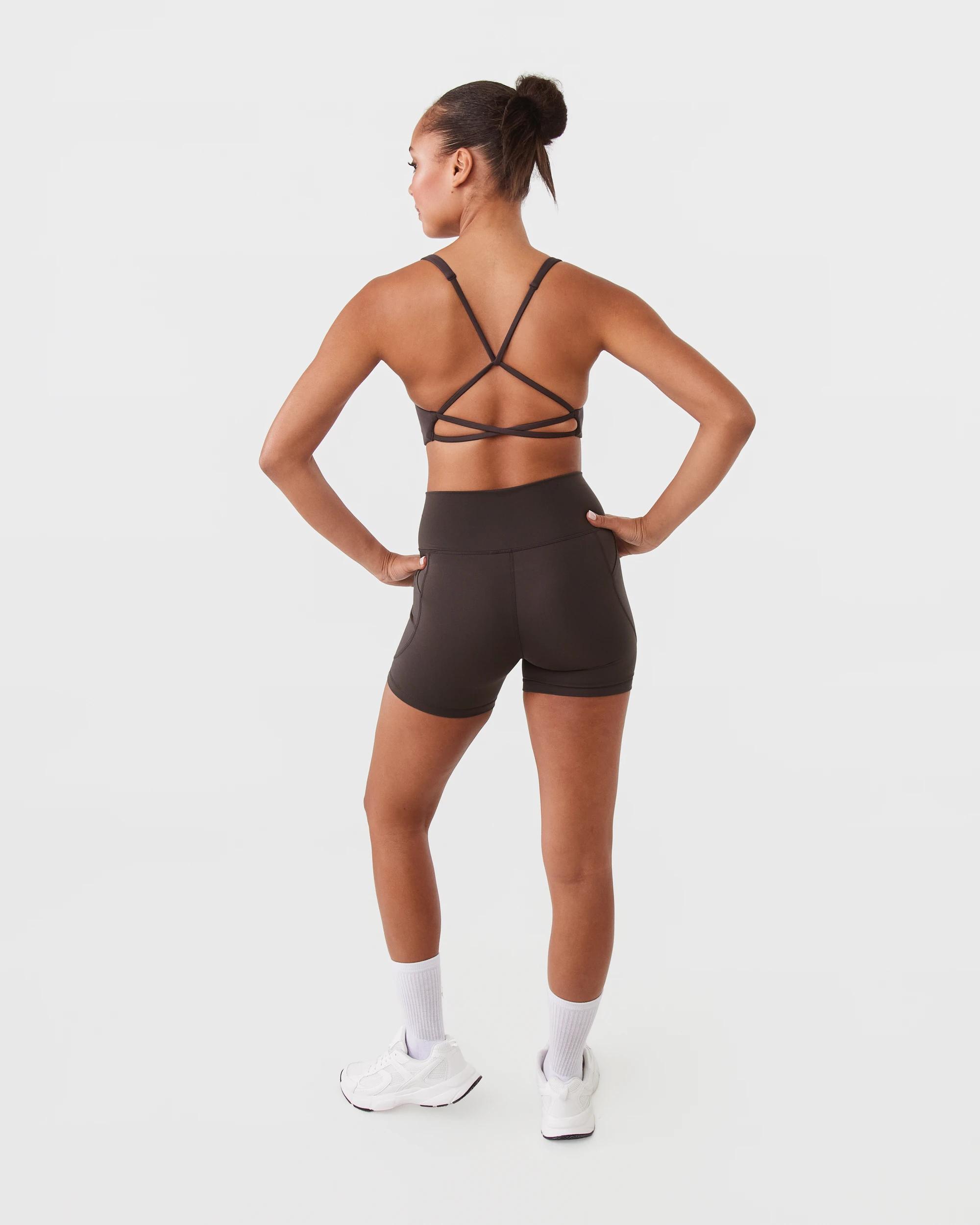 4 Active Womens Open Back Crop Espresso, 4 of 9