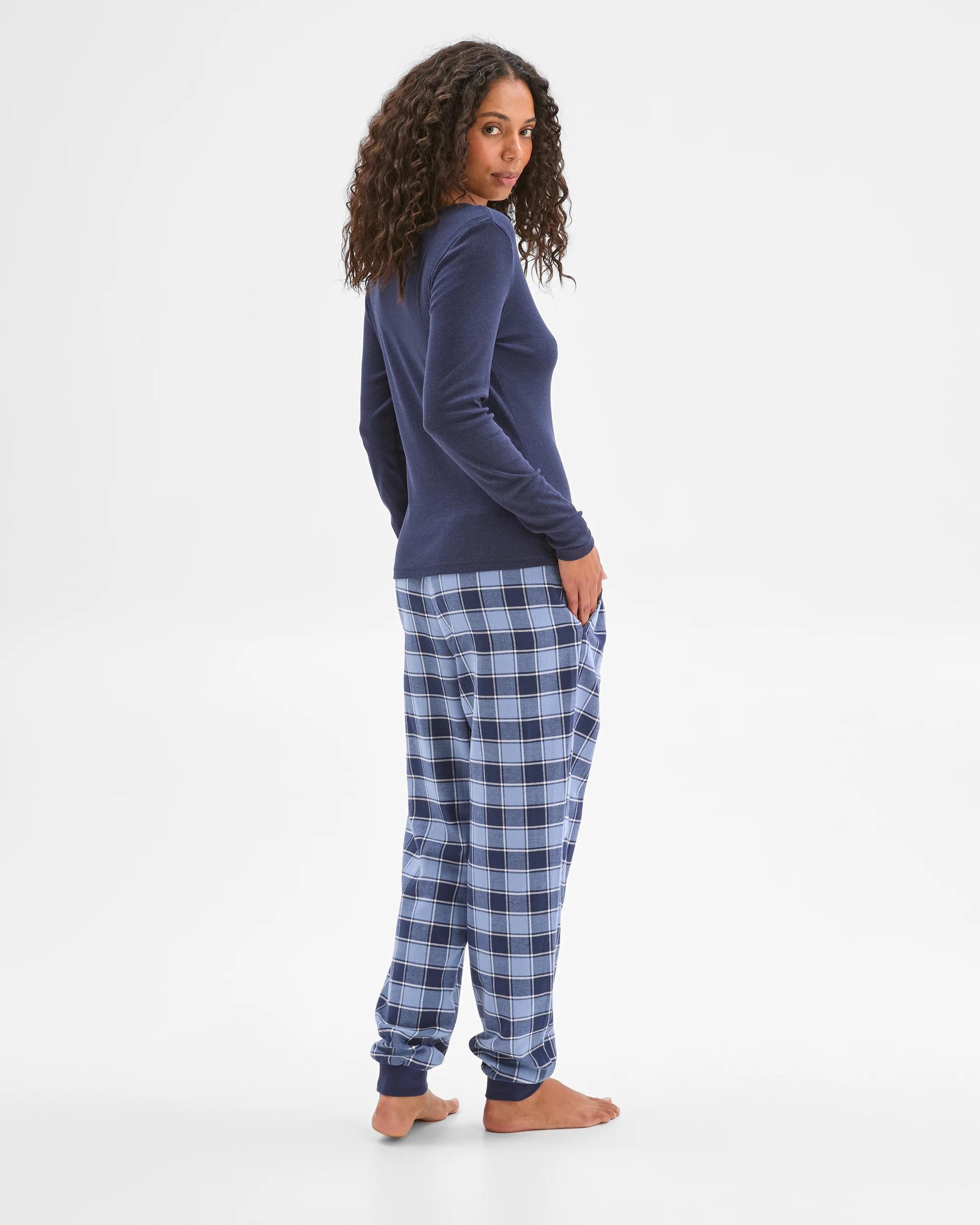 6 Target Woman Australian Cotton Flannelette Jogger Sleep Pants NAVY BUFFALO CHECK, 6 of 6