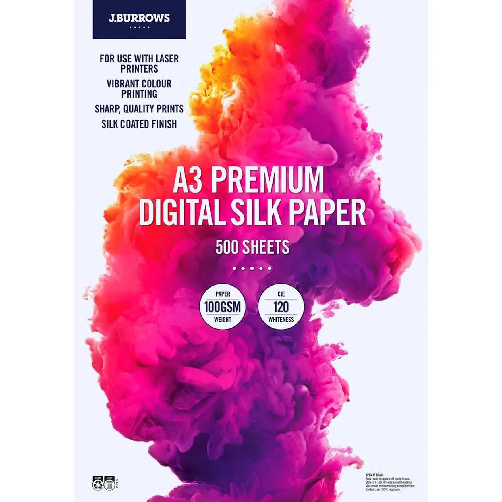1 J.Burrows A3 100gsm Digital Silk Paper 500 Sheets, 1 of 2