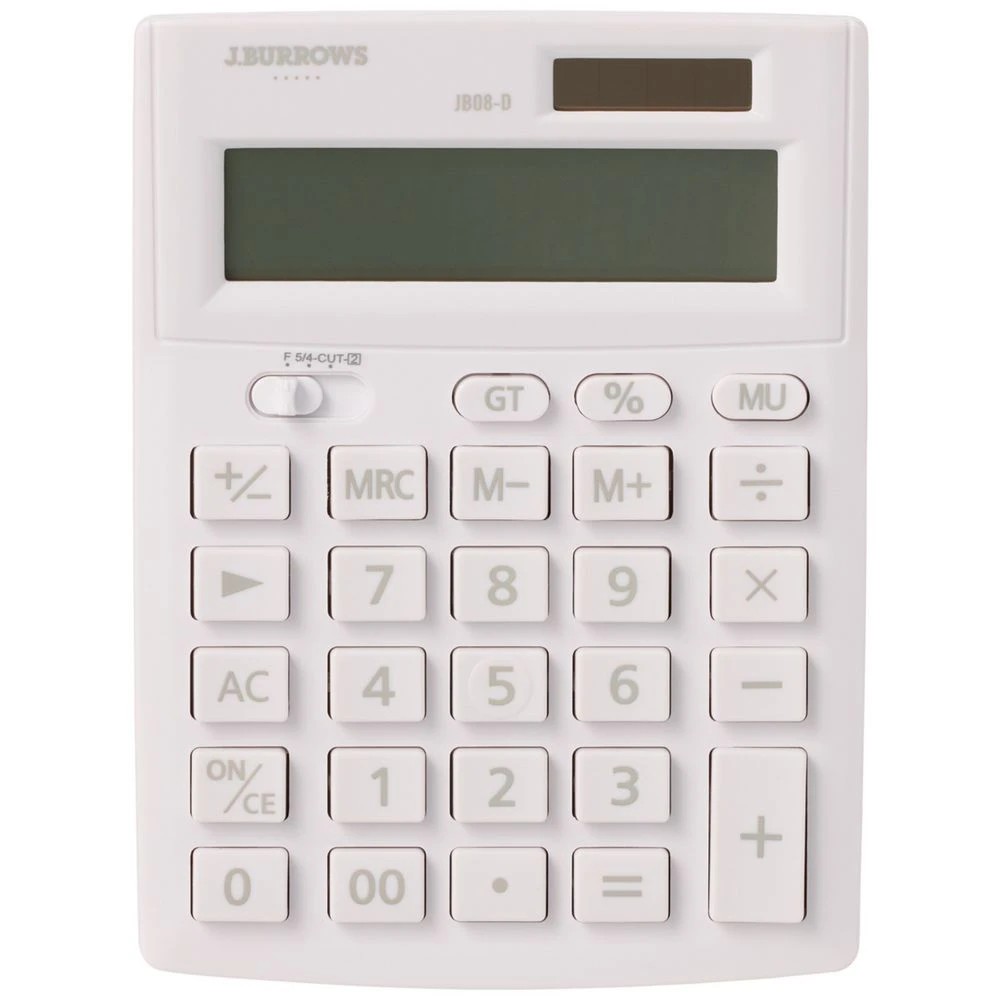 1 J.Burrows Desktop 12 Digit Calculator White, 1 of 4