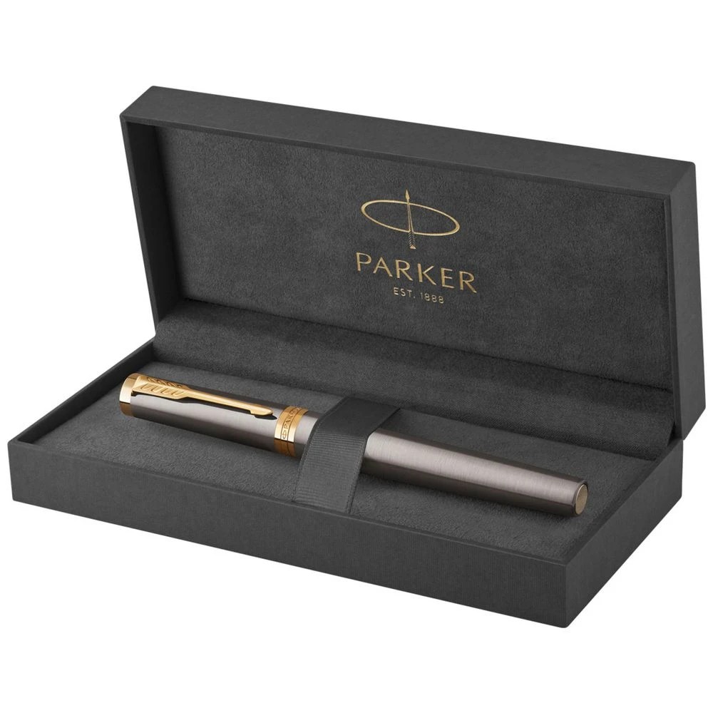 1 Parker Ingenuity Fountain Pen Fine Grey with Gold Trim, 1 of 3