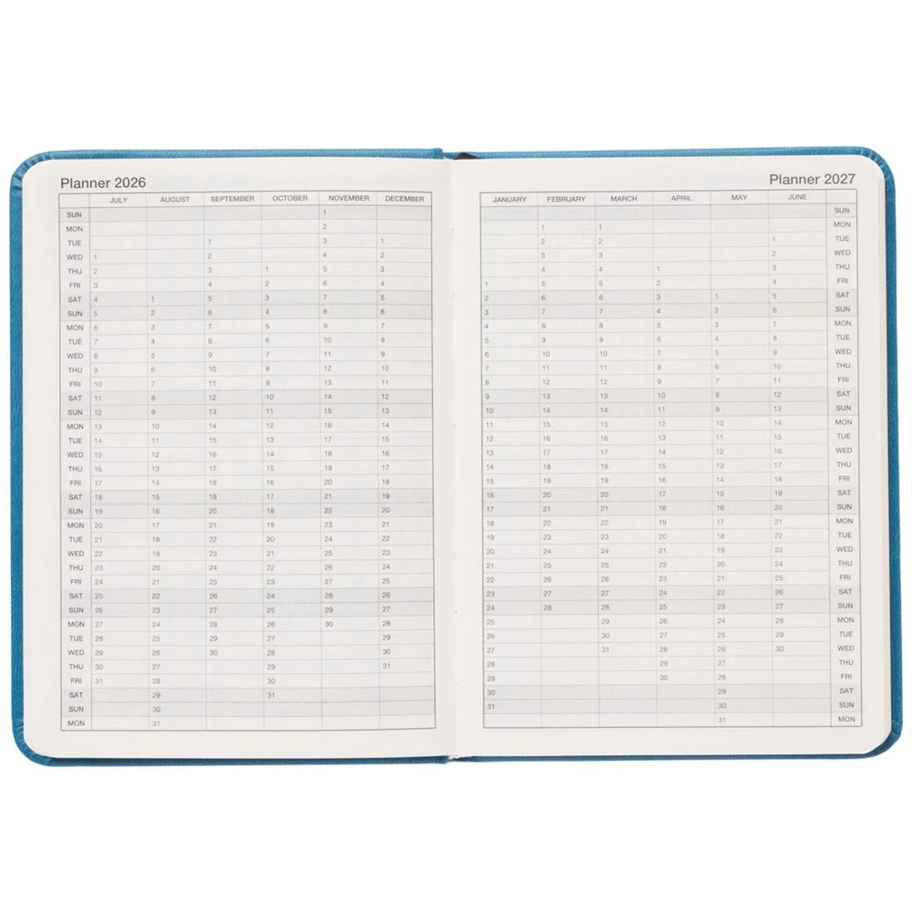 4 J.Burrows A6 Week to View PU FY26/27 Diary Blue, 4 of 6