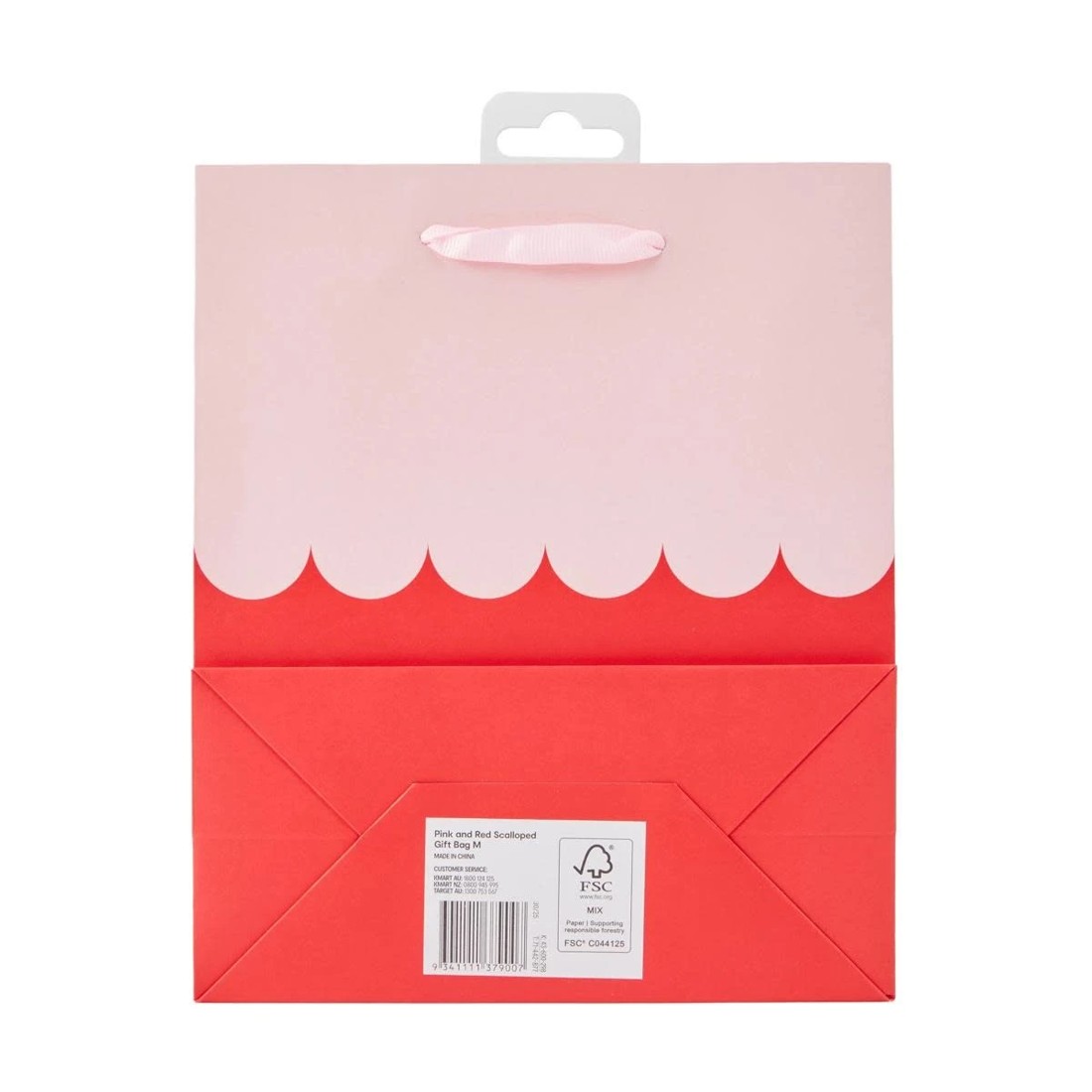 5 Pink and Red Scalloped Gift Bag - Medium, 5 of 5