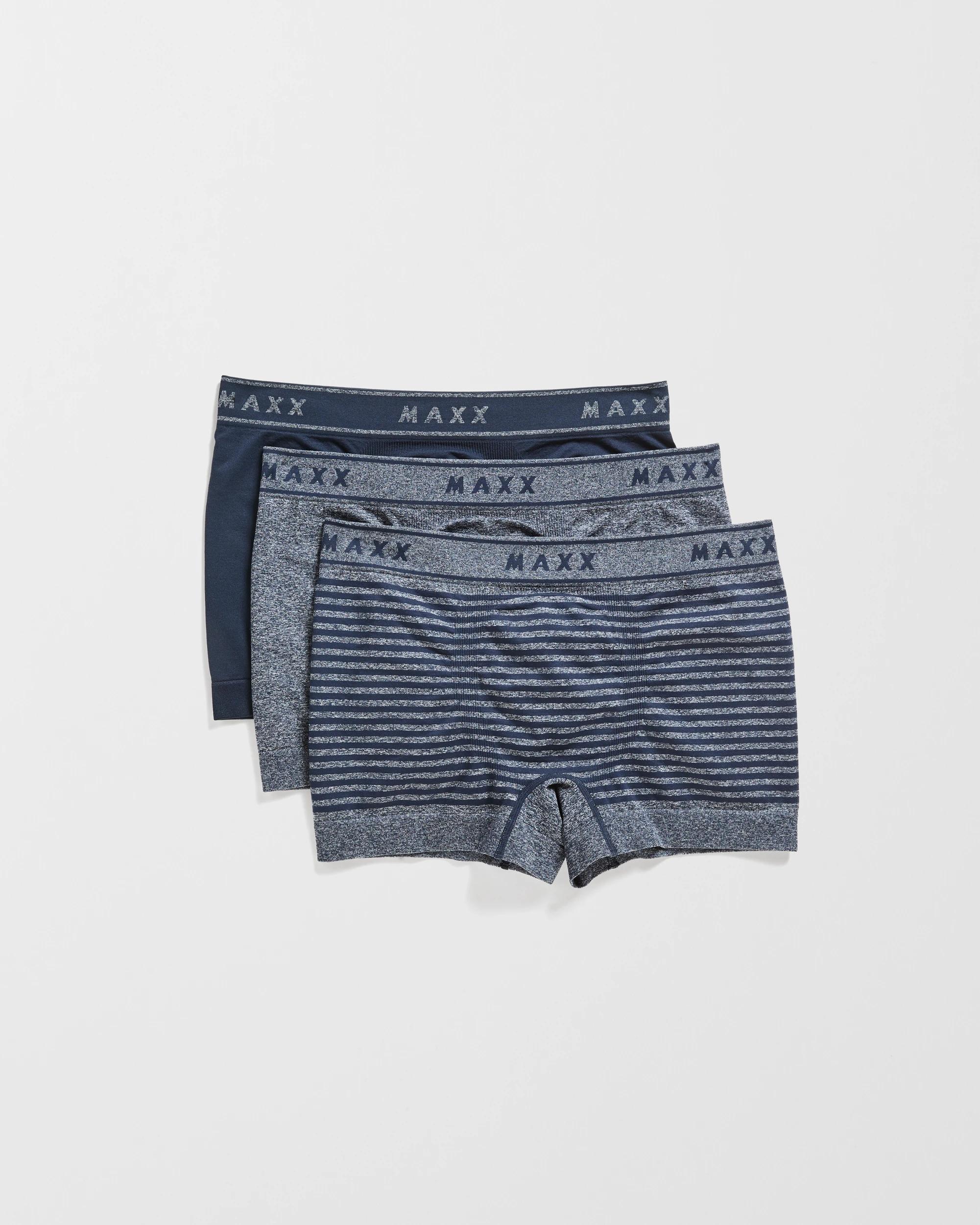1 Maxx 3 Pack Mens Seamfree Trunks STRIPE, 1 of 4