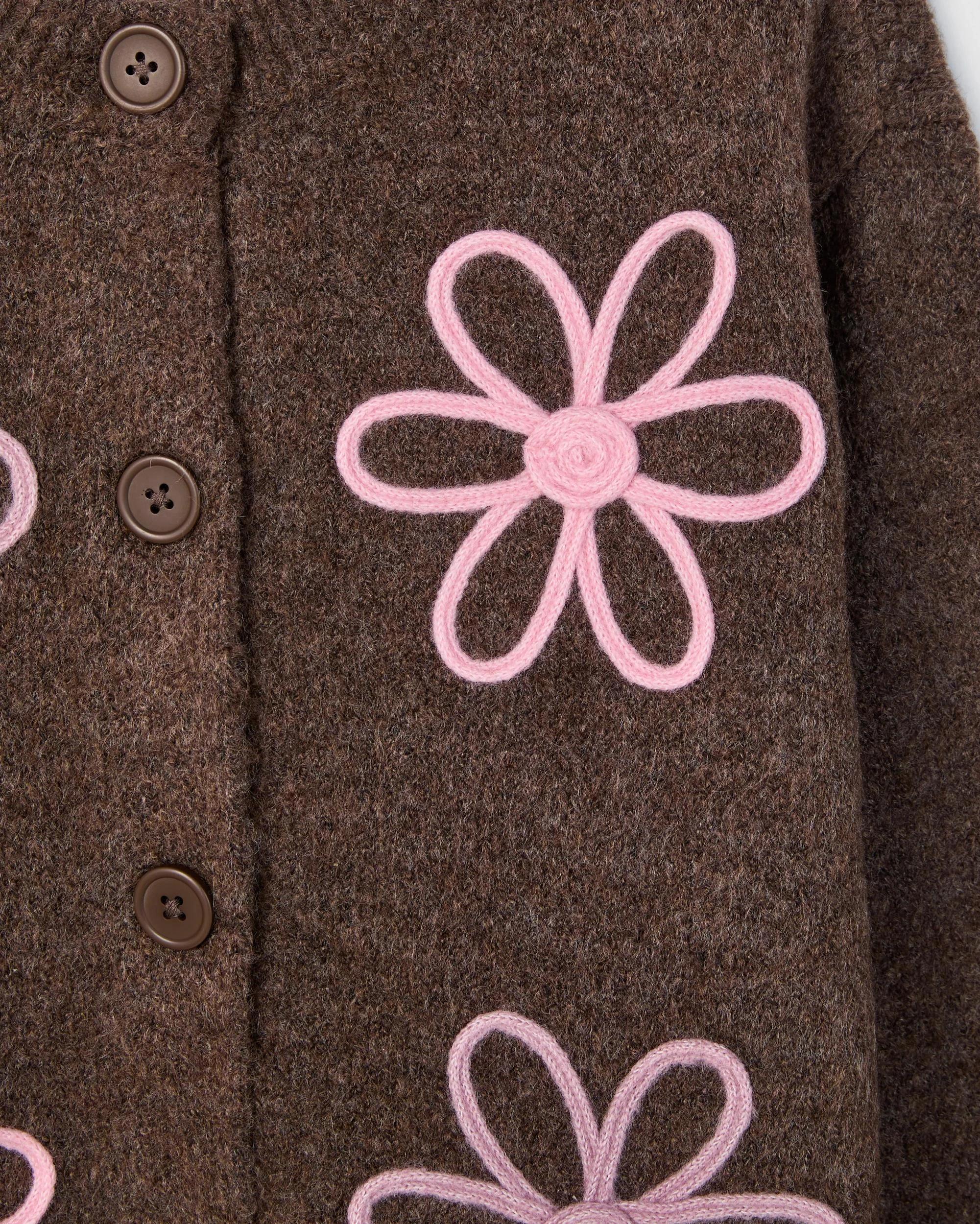 7 Target Kids Button Through Boxy Knit Cardigan BROWN, 7 of 7