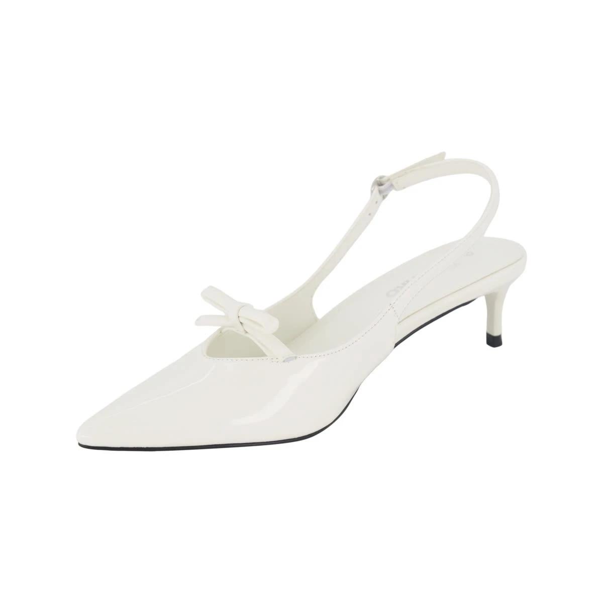 3 Slingback Kitten Heels Wht Patent, 3 of 5