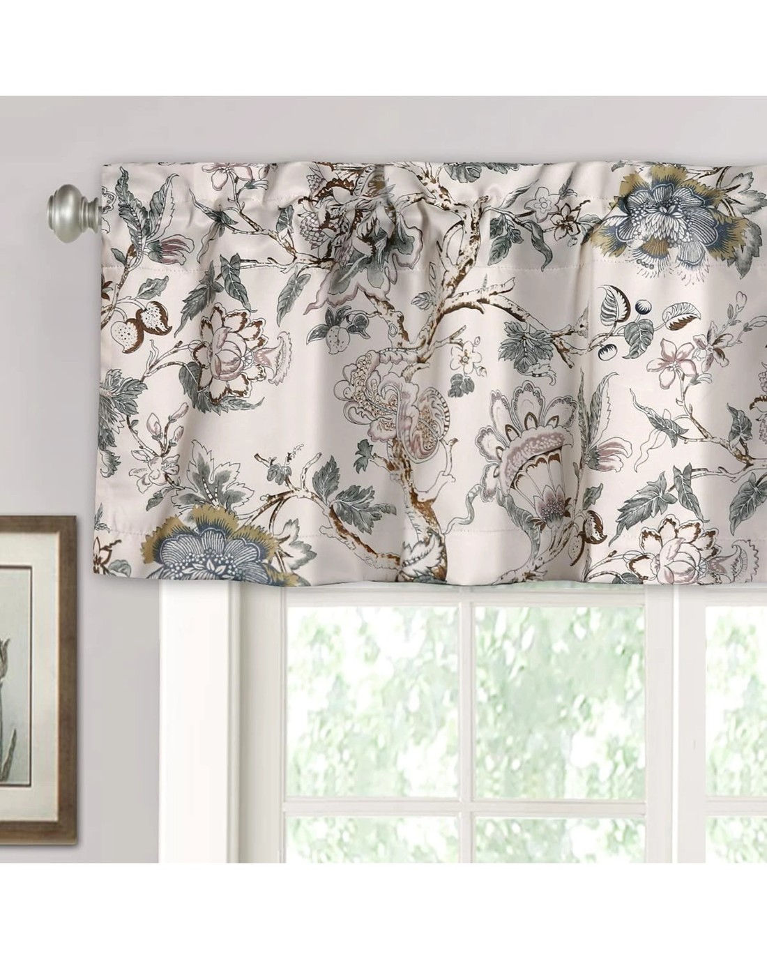Smarcute Blockout Classic Floral Grommet Curtain - 2X 132x46cm - Multi ...