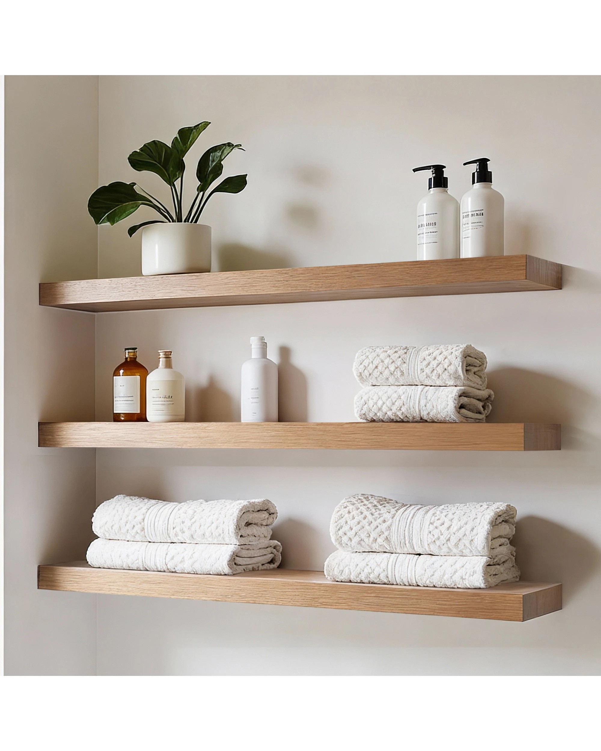 9 Takara Seiso Floating Wall Shelves Display Rack (Set of 3) Large 90cm - Honey Oak, 9 of 9
