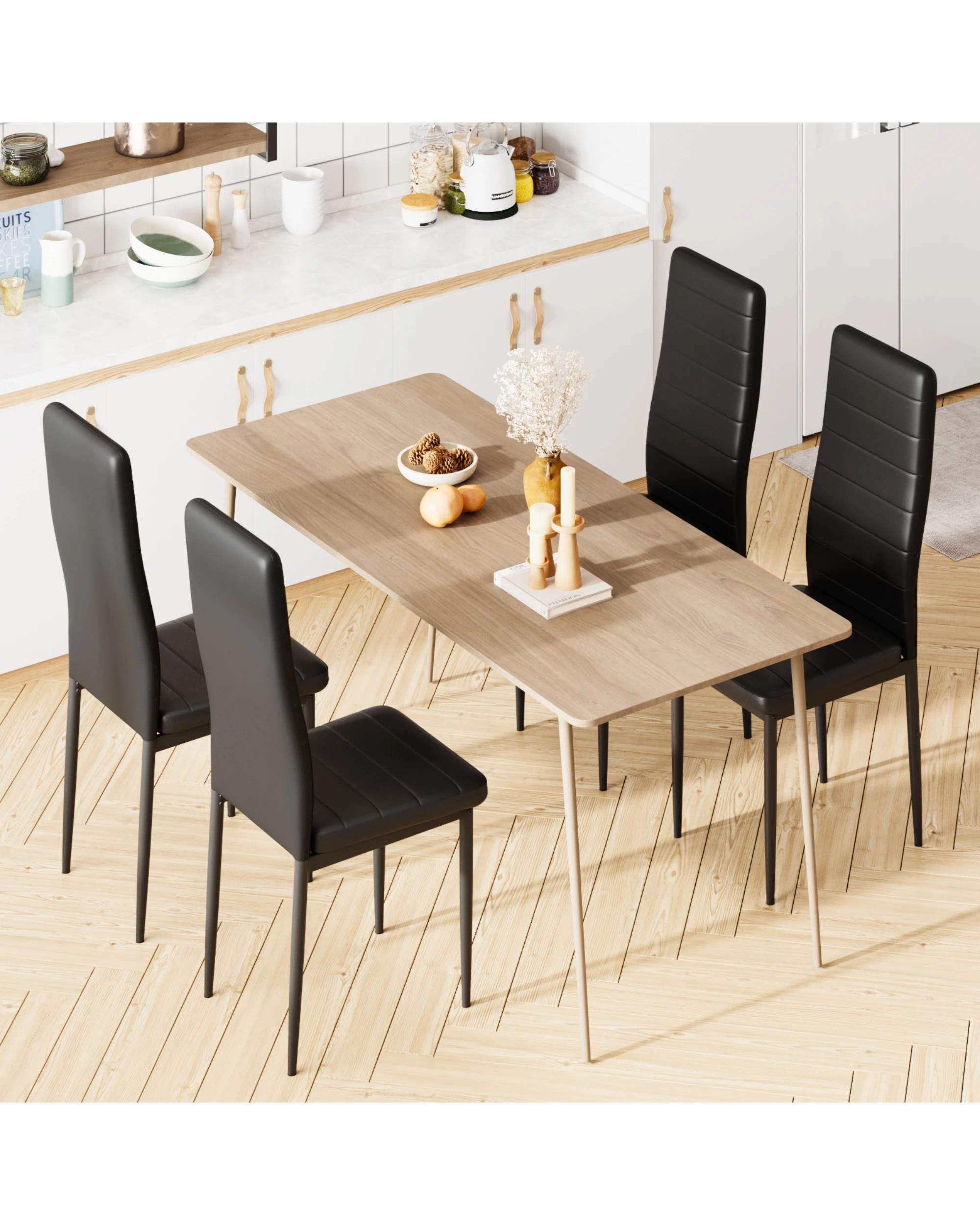 2 Advwin Set of 6 Dining Chairs Padded Seat Leather, 2 of 7