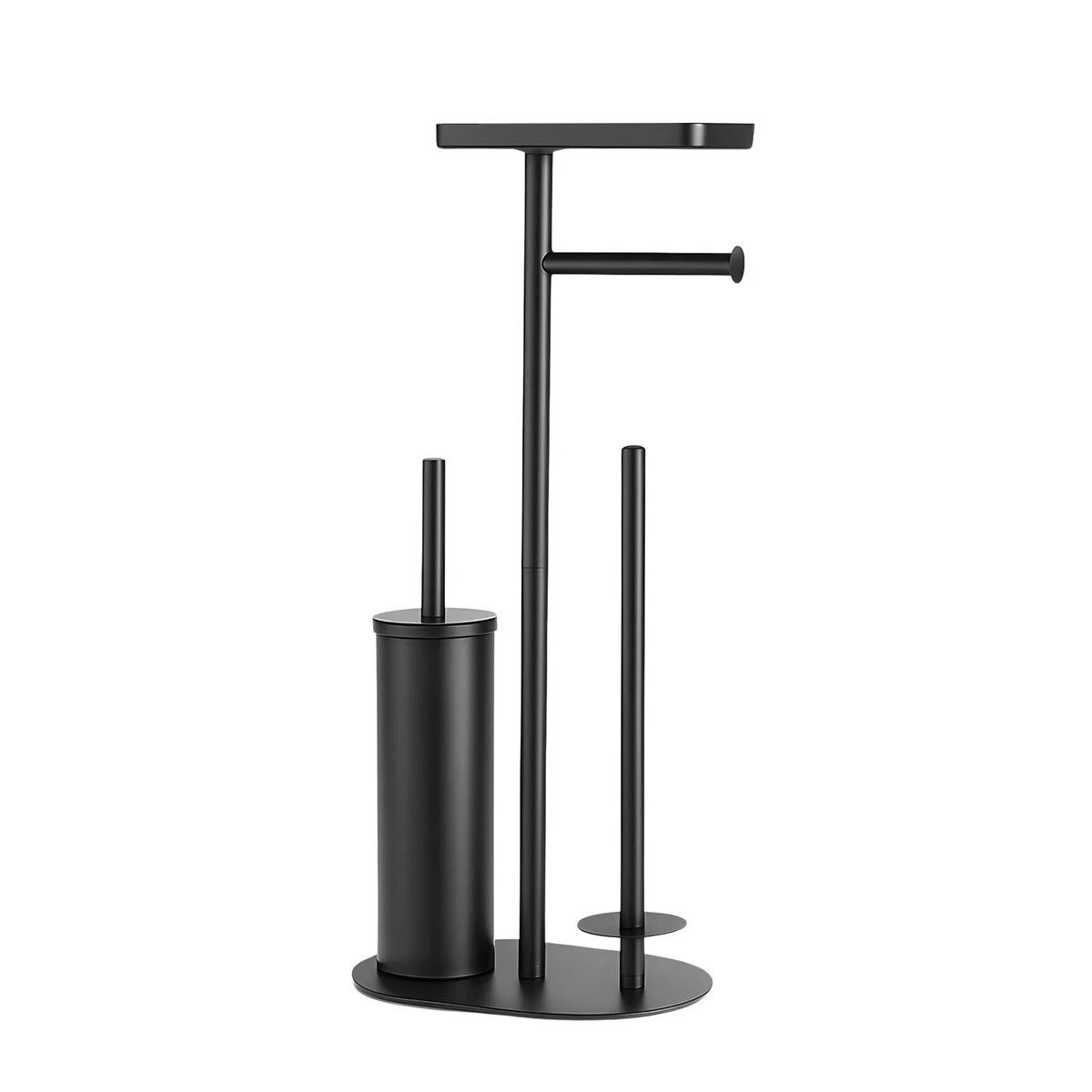 1 LUXSUITE Toilet Paper Holder Brush Phone Shelf Free Standing Bathroom Organiser Spare Tissue Roll Storage Reserve Floor, 1 of 6