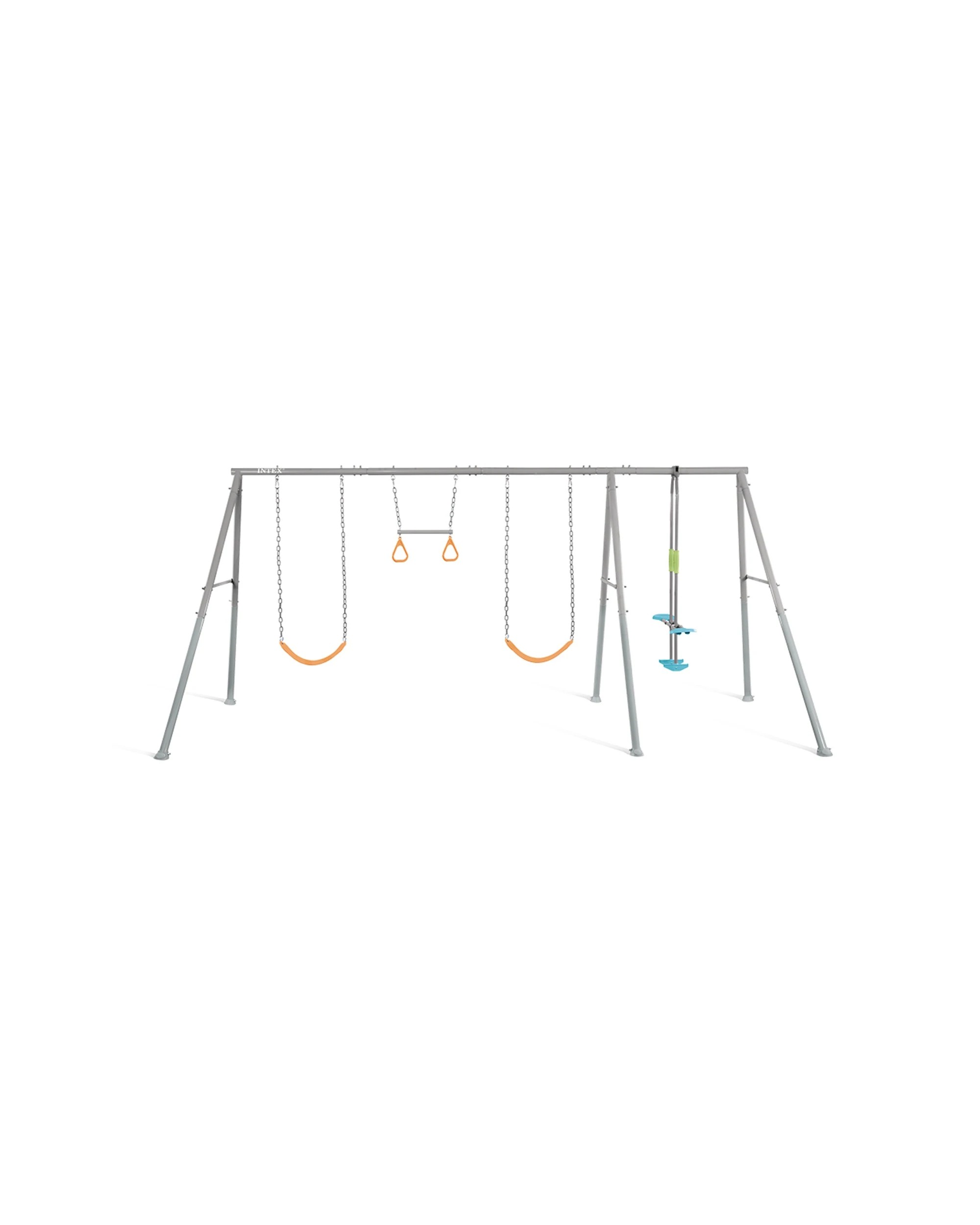 7 Intex Four Feature Steel Swing Set With Glider And Trapeze For Kids 3 Years Plus - Grey, 7 of 7