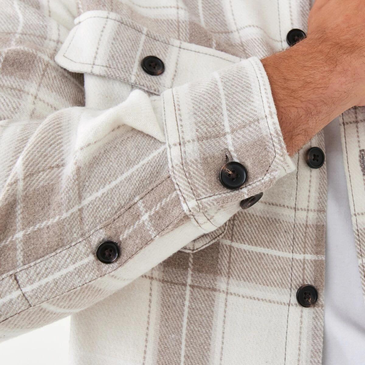 7 Long Sleeve Check Overshirt Bge Check, 7 of 7
