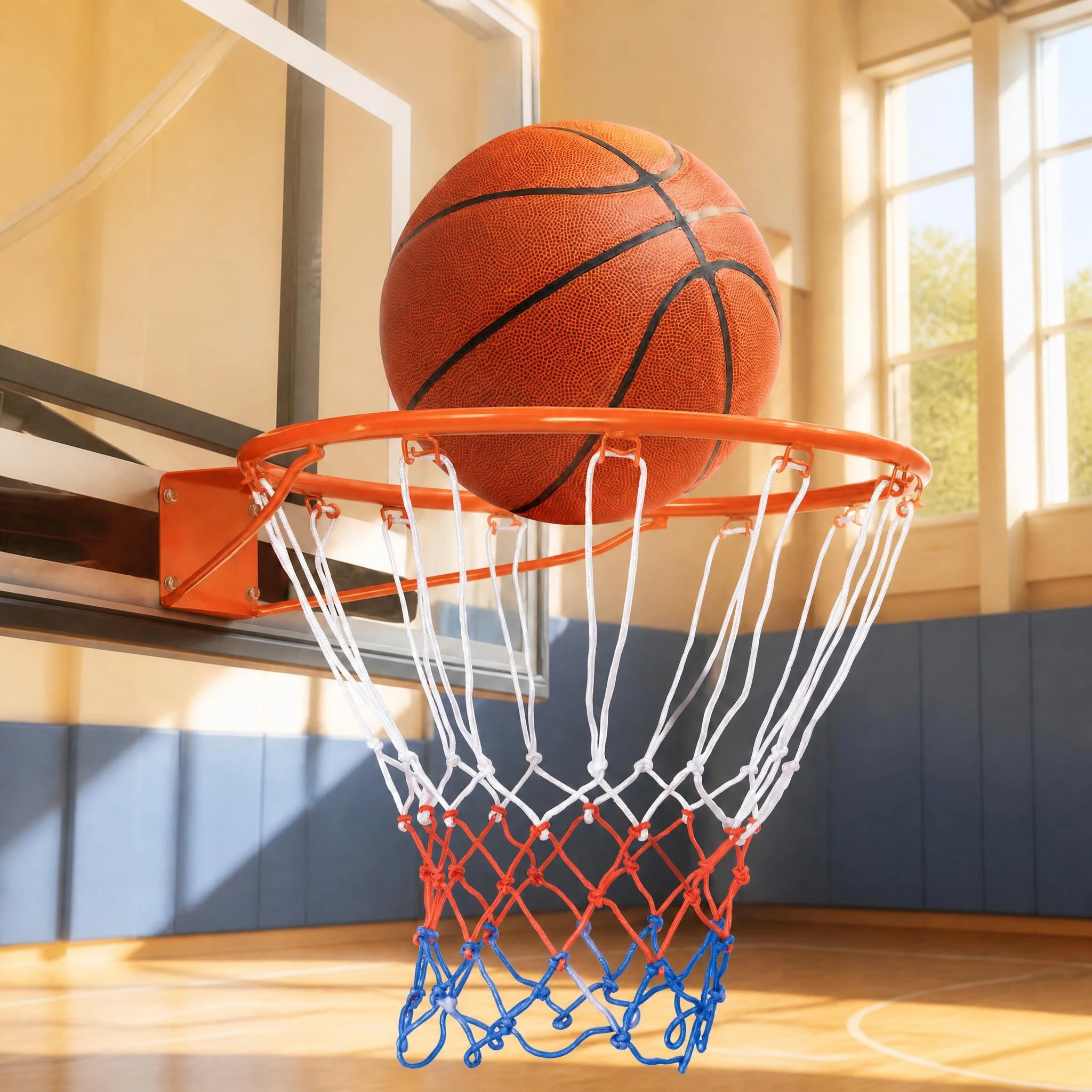 2 Costway 38CM All Weather Basketball Hoop Goal Rim Replacement Indoor Outdoor Wall Door Mounted, 2 of 6
