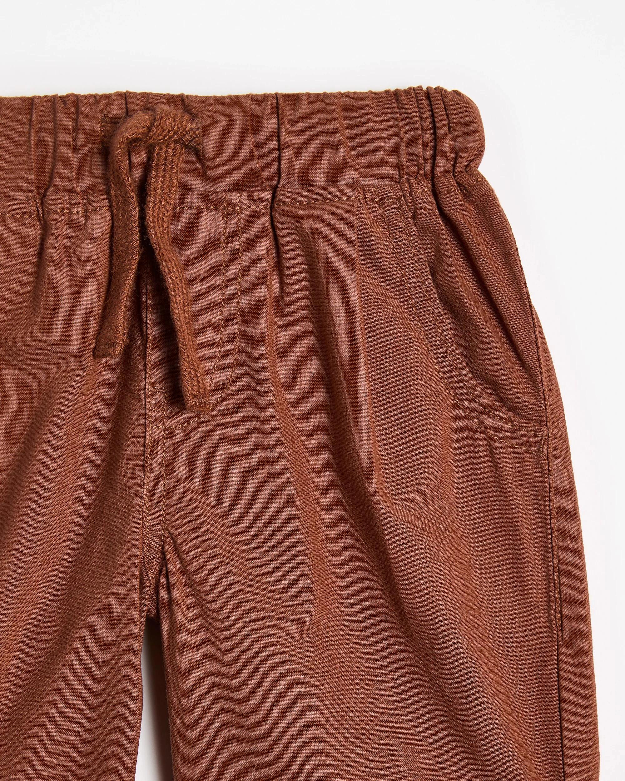 2 Target Australian Cotton Pull On Woven Shorts BROWN, 2 of 3