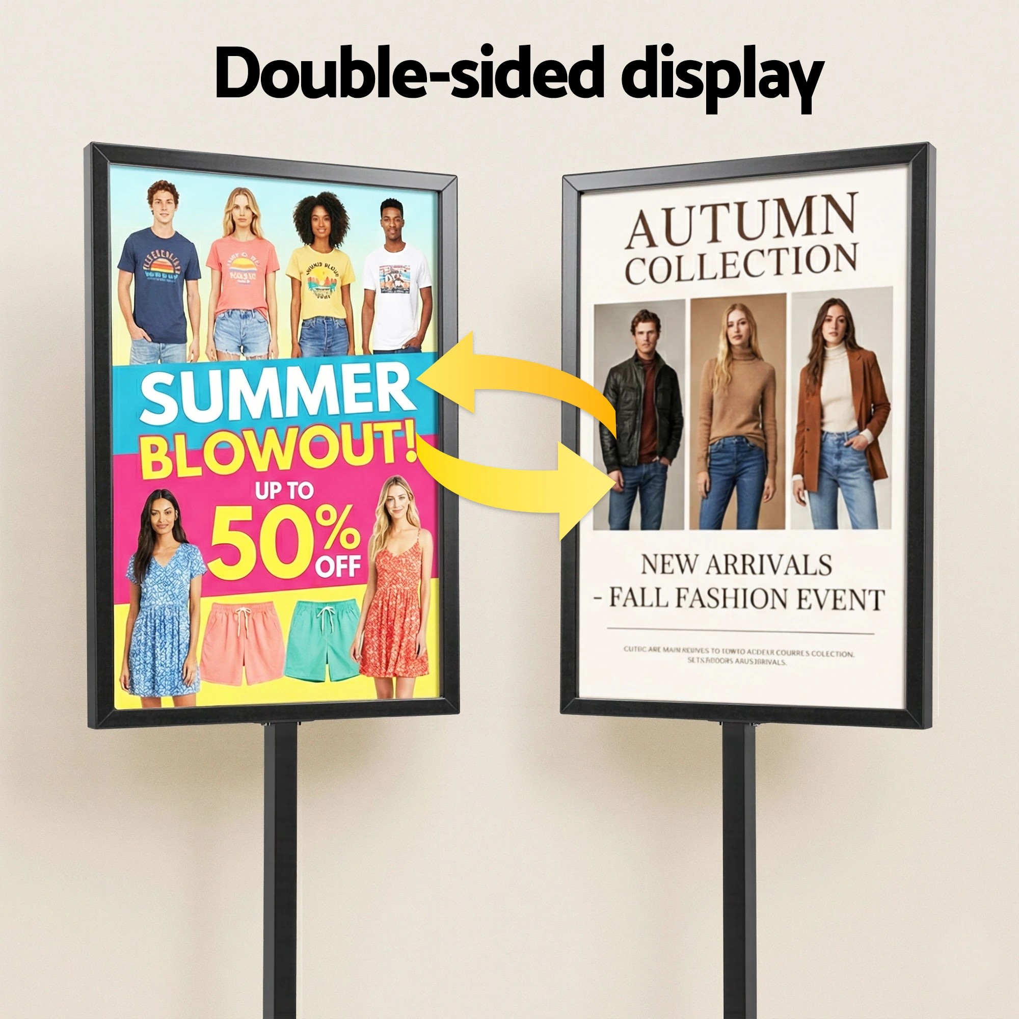 4 A1 Frame Pedestal Sign Holder Poster Stand Display Board Double Sided 60x90cm - Black, 4 of 6
