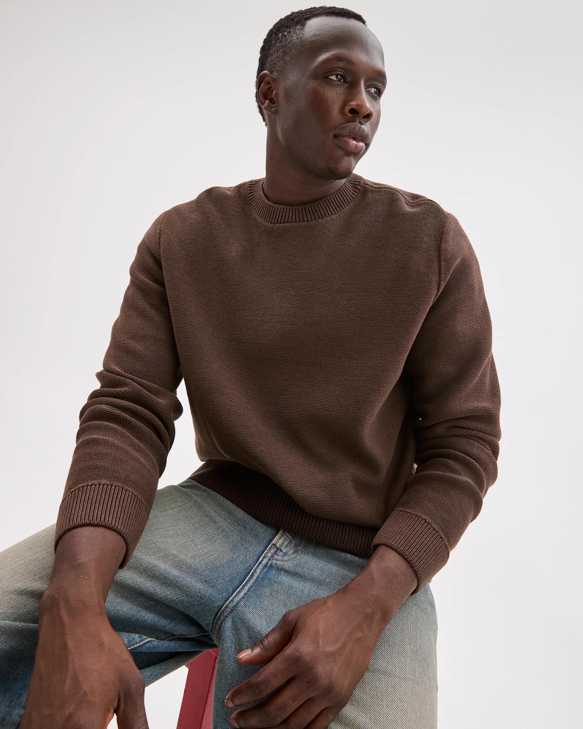 1 Commons Australian Cotton Oversized Knit Jumper WORN BROWN, 1 of 7