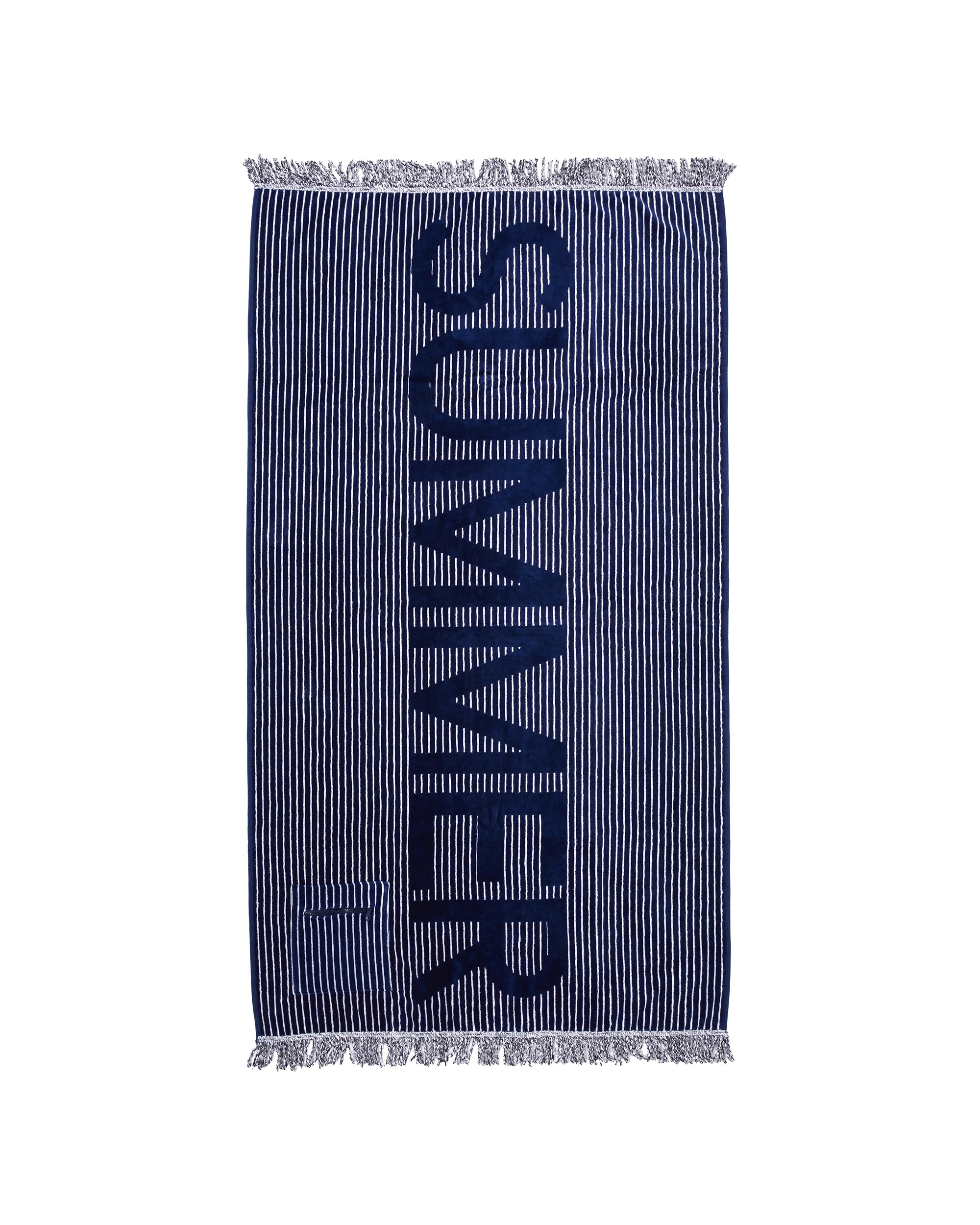 1 Cotton Stripe Extra Large Beach Towel - Navy, 1 of 6