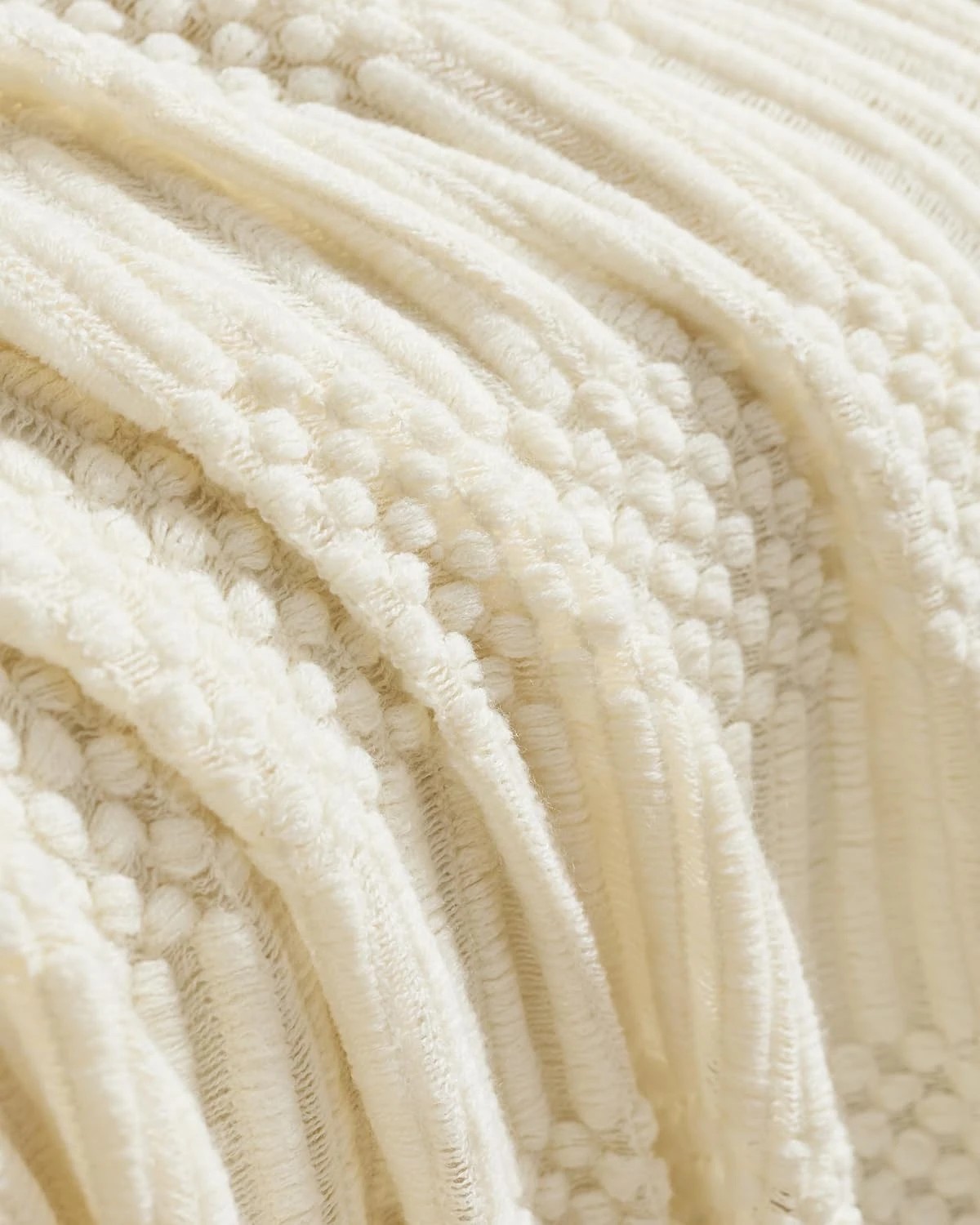 3 Gioia Casa Textured Knitted Throw 130x170cm - Snow, 3 of 3