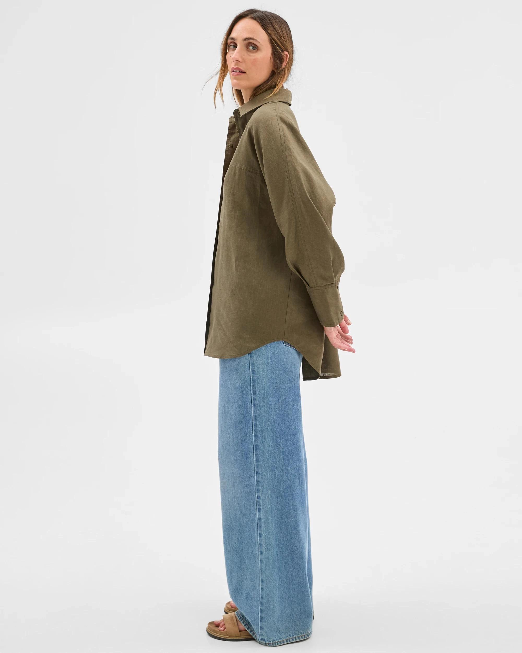 5 Target European Linen Long Sleeve Shirt WILLOW, 5 of 6