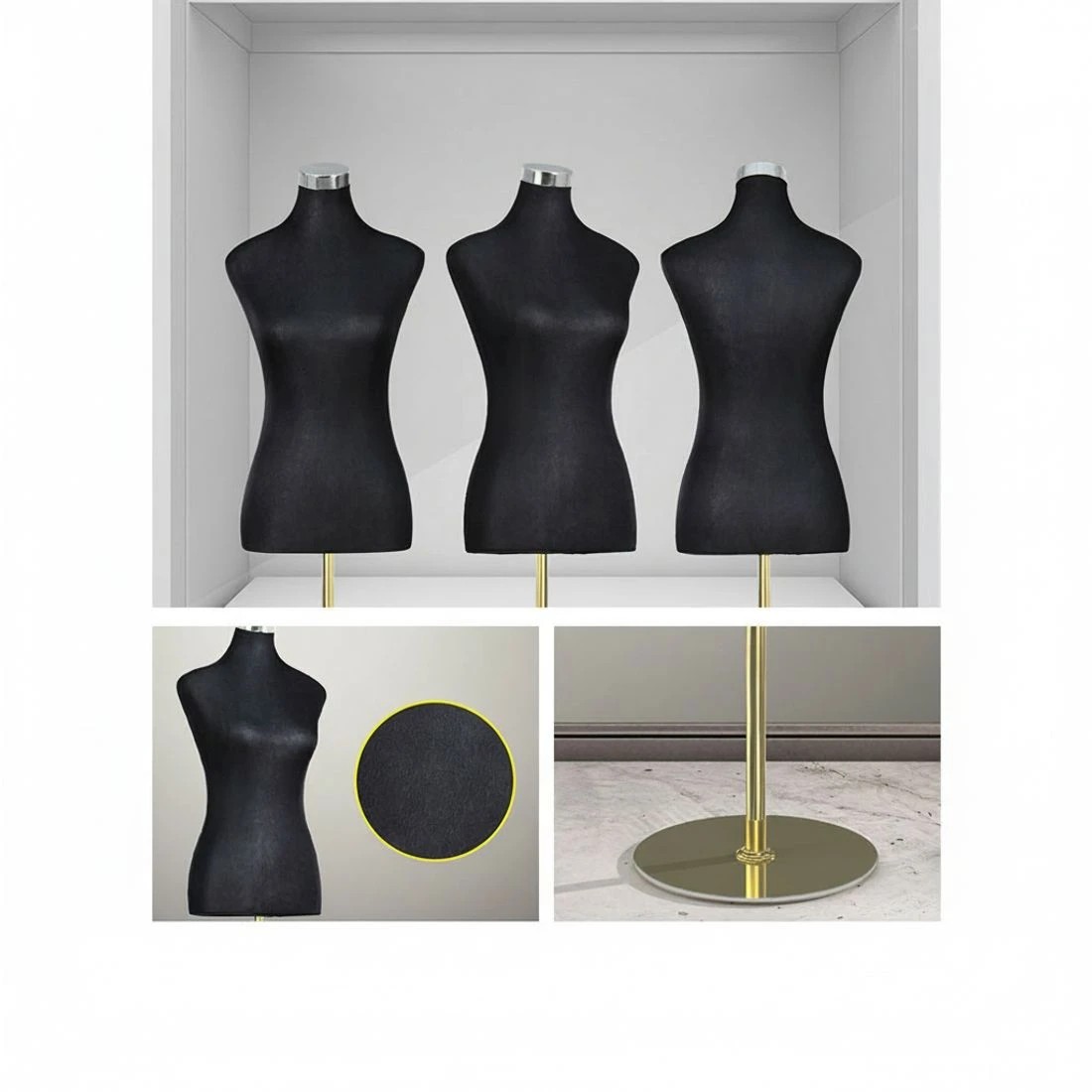 6 Embellir Female Mannequin Dummy Model Dressmaker Clothes Display Torso Tailor - Black, 6 of 7
