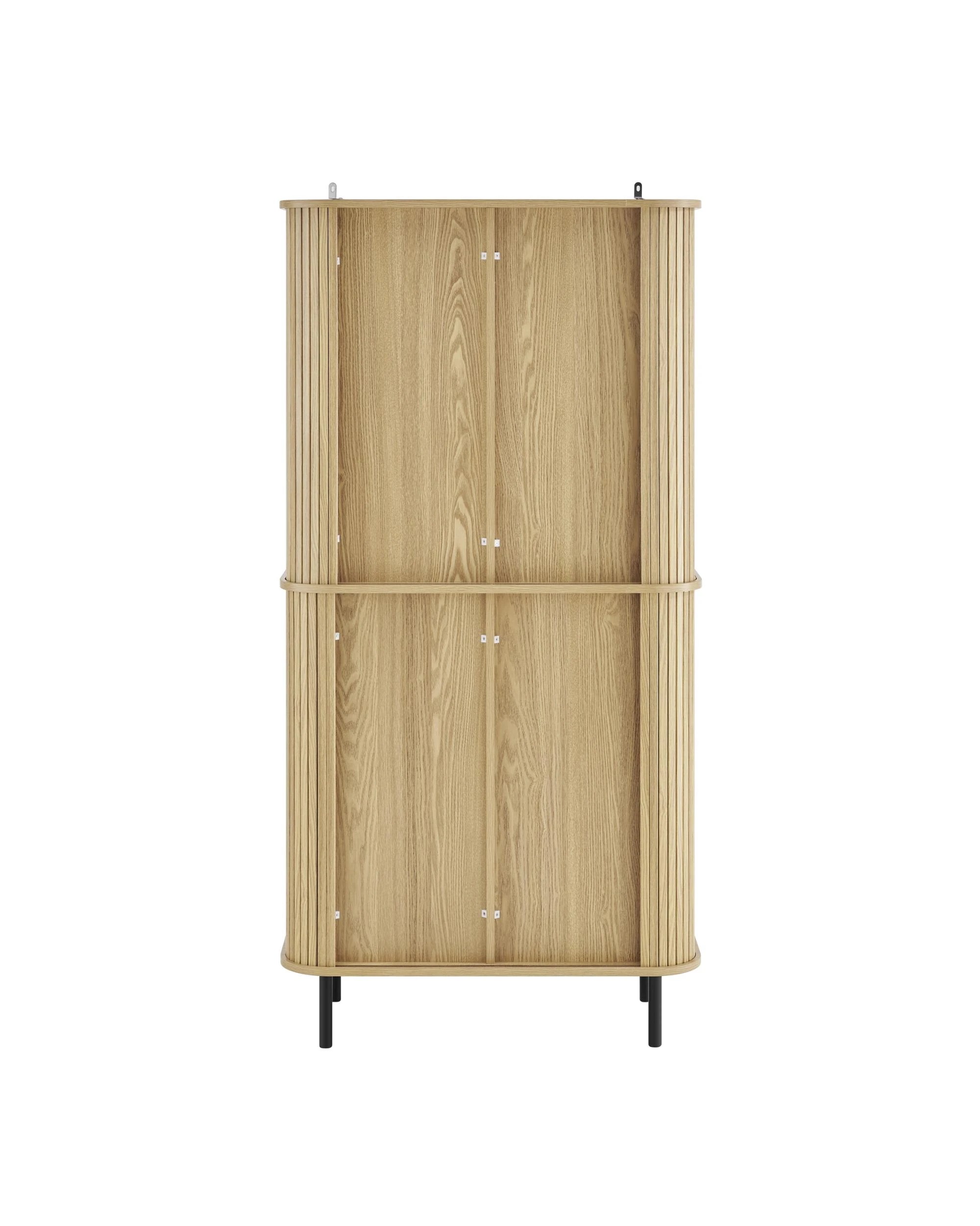 5 Kodu Tall Storage Display Cabinet 4 Doors Oak - Natural, 5 of 7