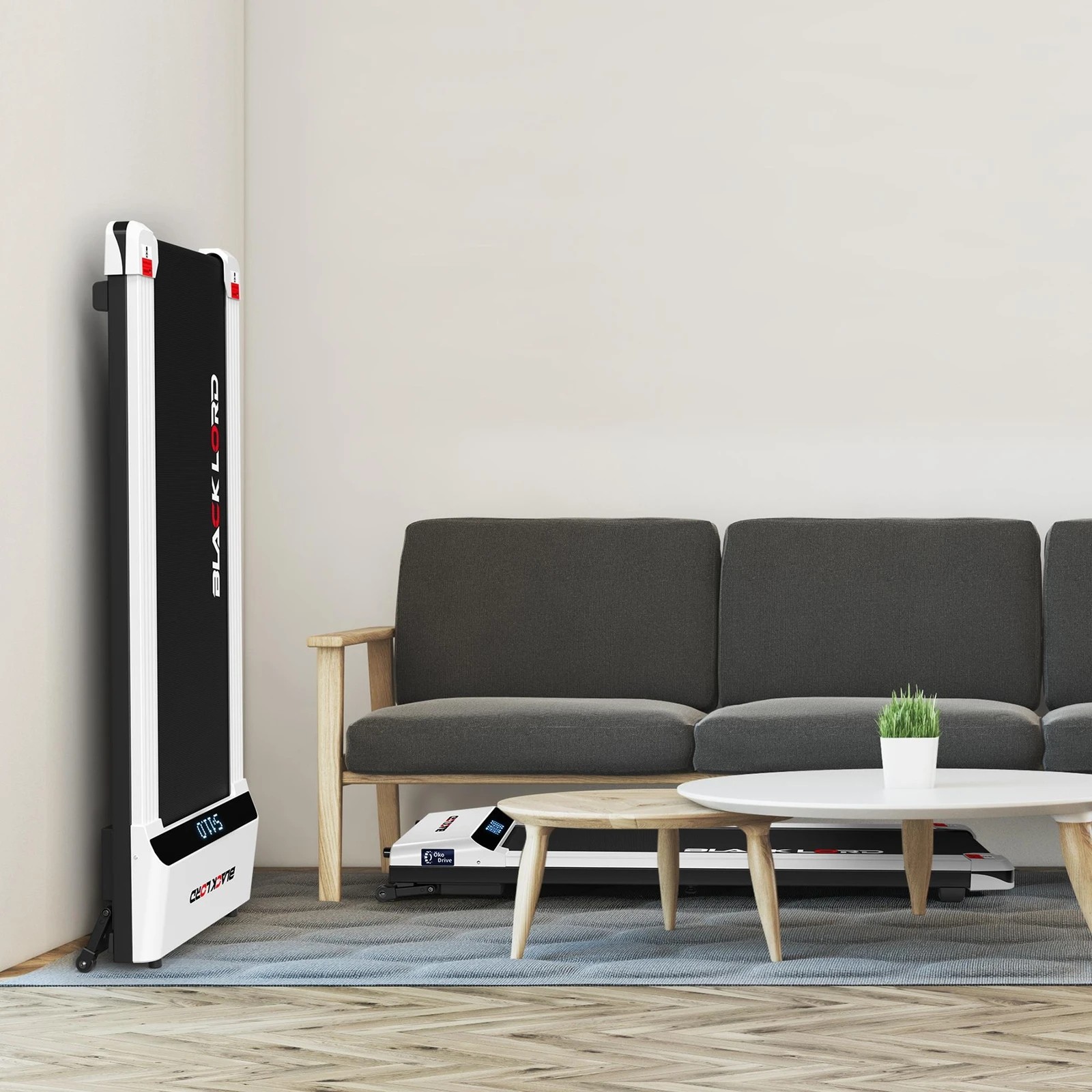 10 Black Lord Treadmill Electric Walking Pad Steel Frame Under Desk Gym 410mm - White, 10 of 10