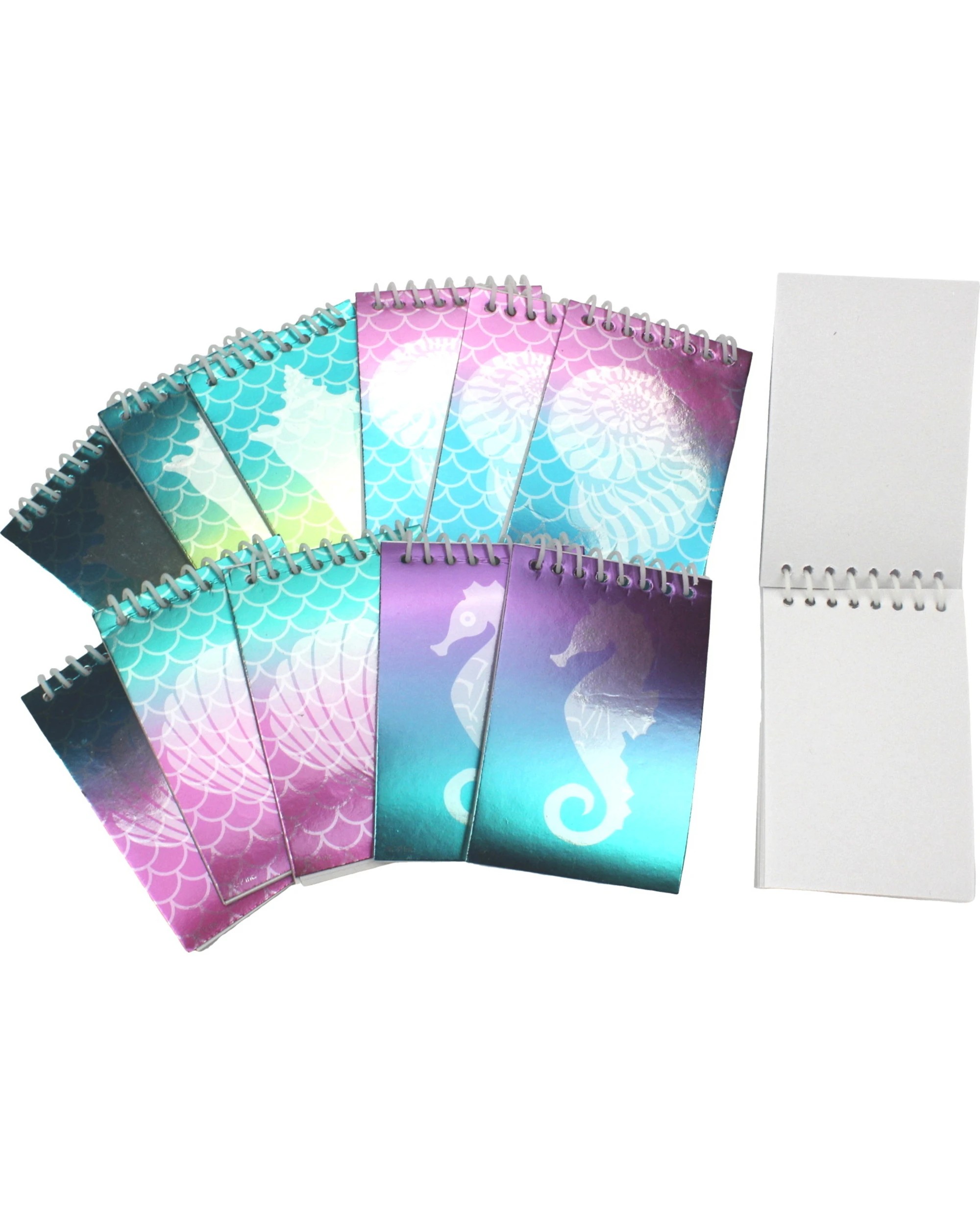 1 Partyrama Mermaid Scale Foil Notepads Pack of 12, 1 of 1