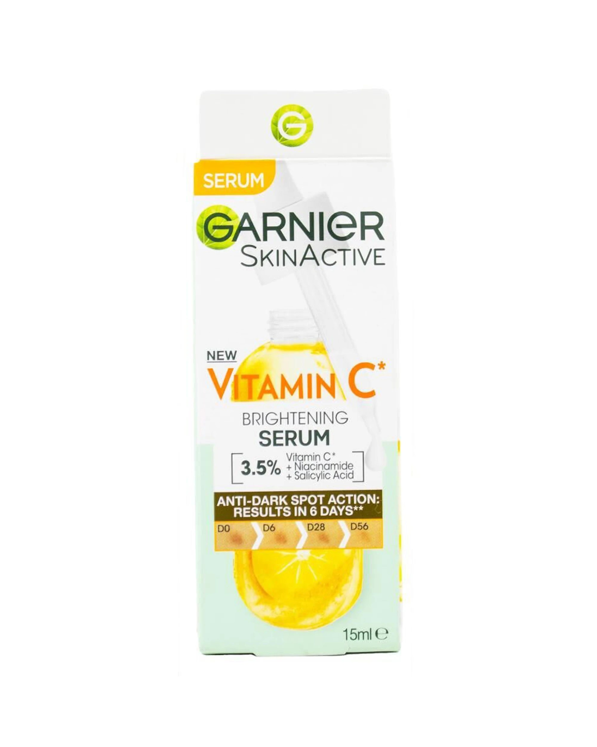 2 Garnier SkinActive Vitamin C Brightening Serum Face Glow Care 6 Pack 15ml - White, 2 of 5