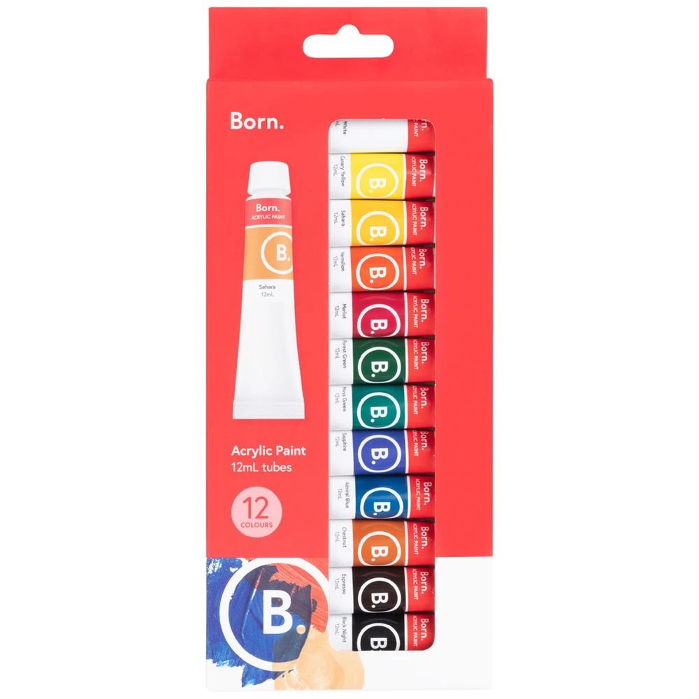 1 Born 12mL Acrylic Paint 12 Pack, 1 of 3