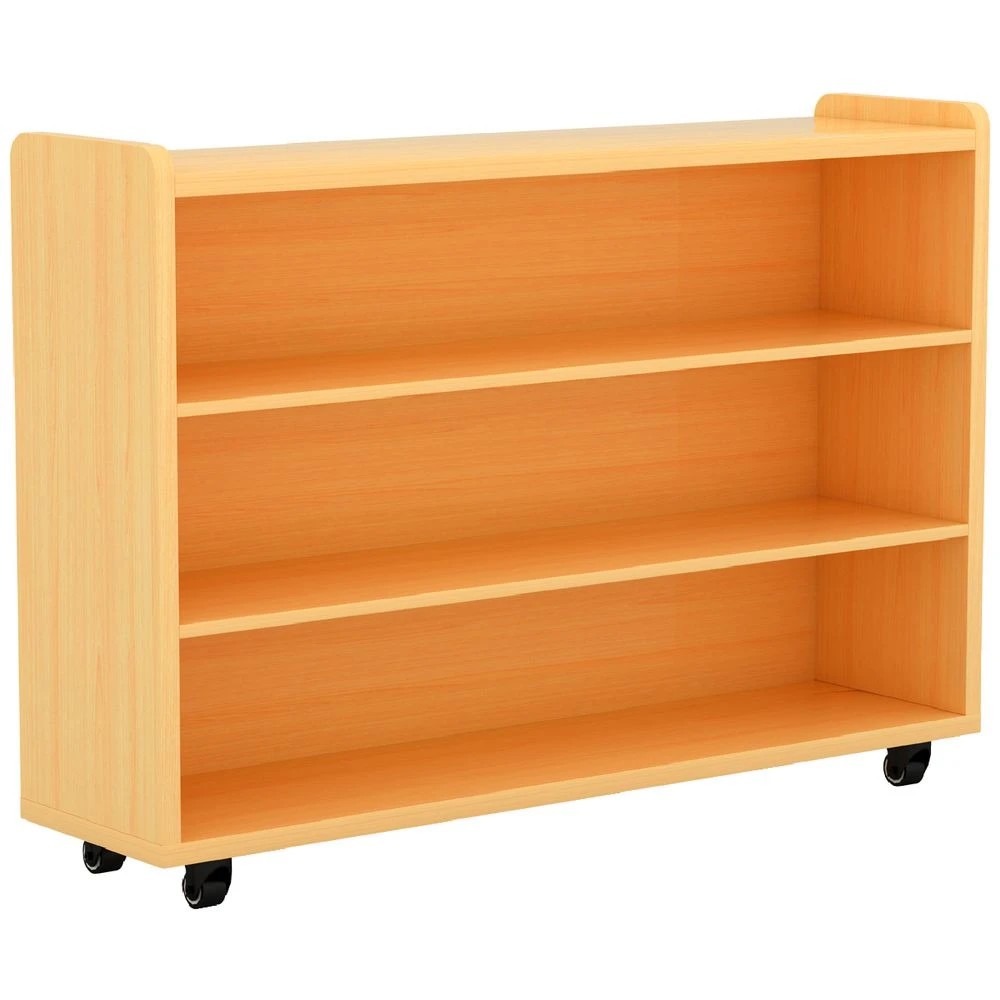1 Young Kids Educational 3 Shelf Mobile Storage Unit Oak Kids Storage & Furniture, 1 of 5
