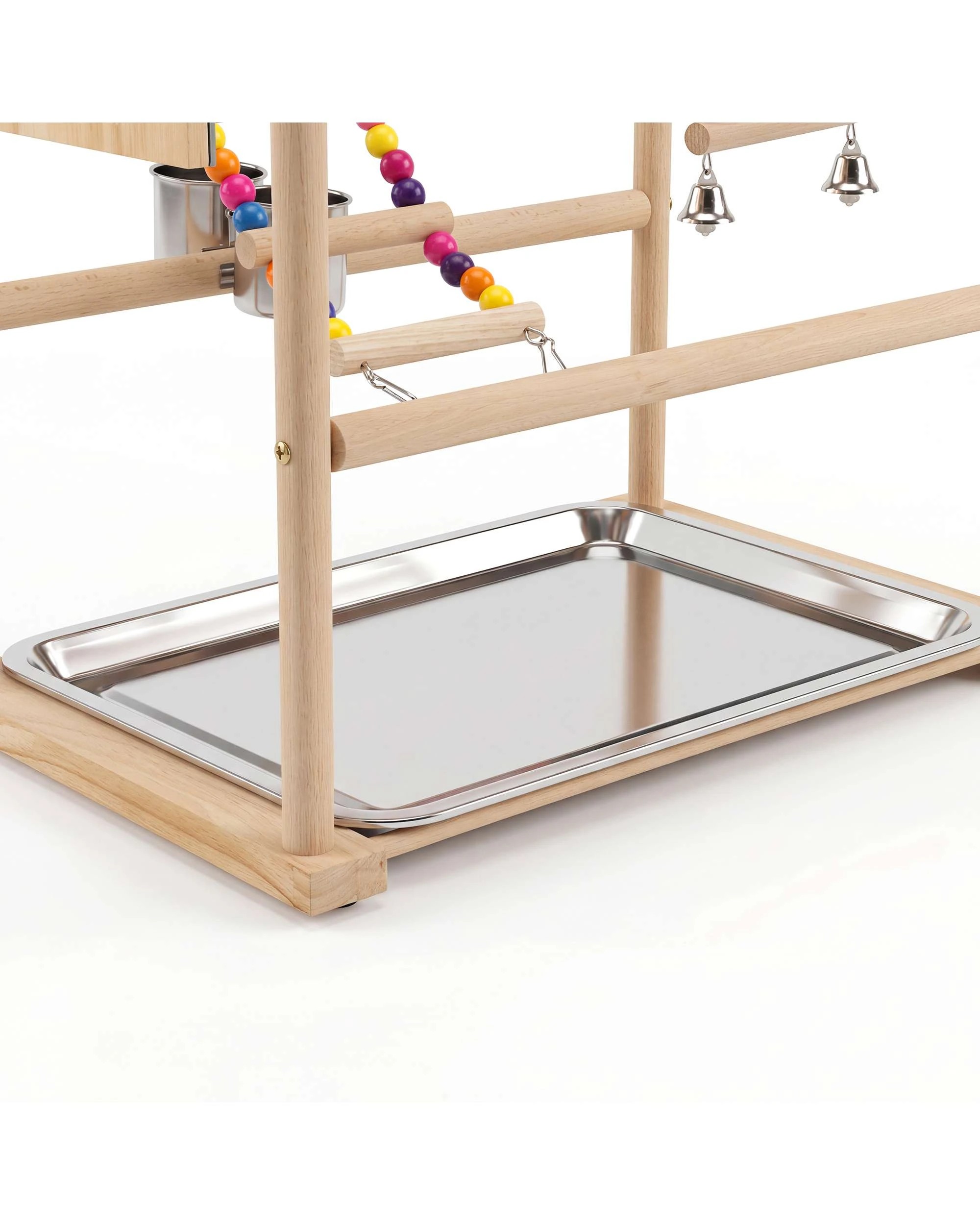 4 Advwin Bird Playground Natural Wood Parrot Playstand, 4 of 8
