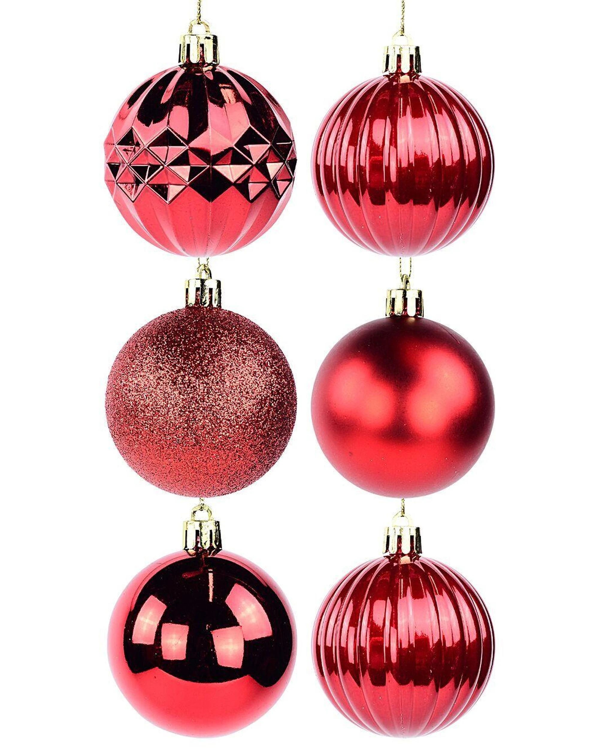 Christmas Warehouse 35x Red Shiny Matte Glitter & Pearl Essential ...