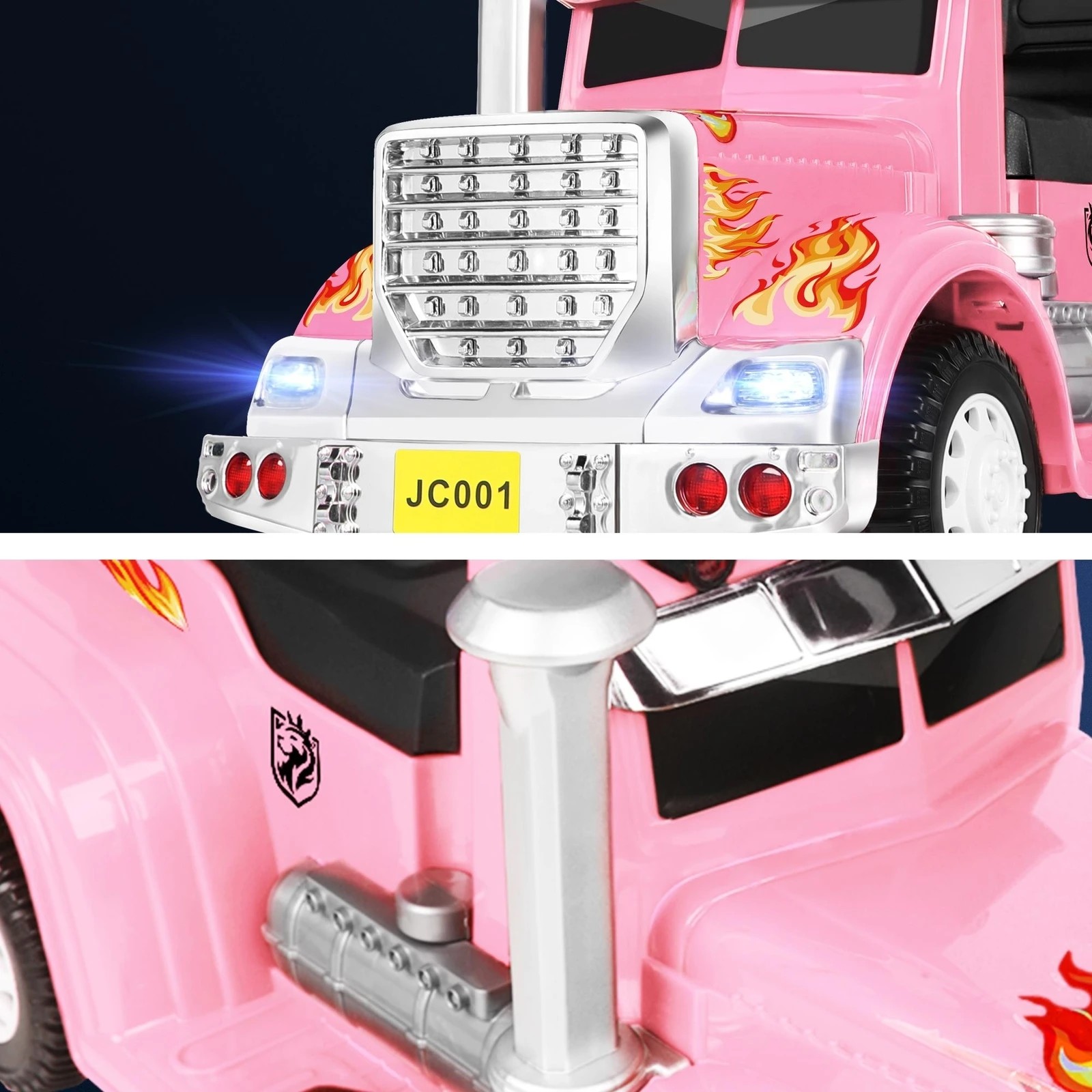 4 Alfordson Kids Ride On Car Electric Toy Truck 25W Motor w/ LED Lights - Pink, 4 of 9