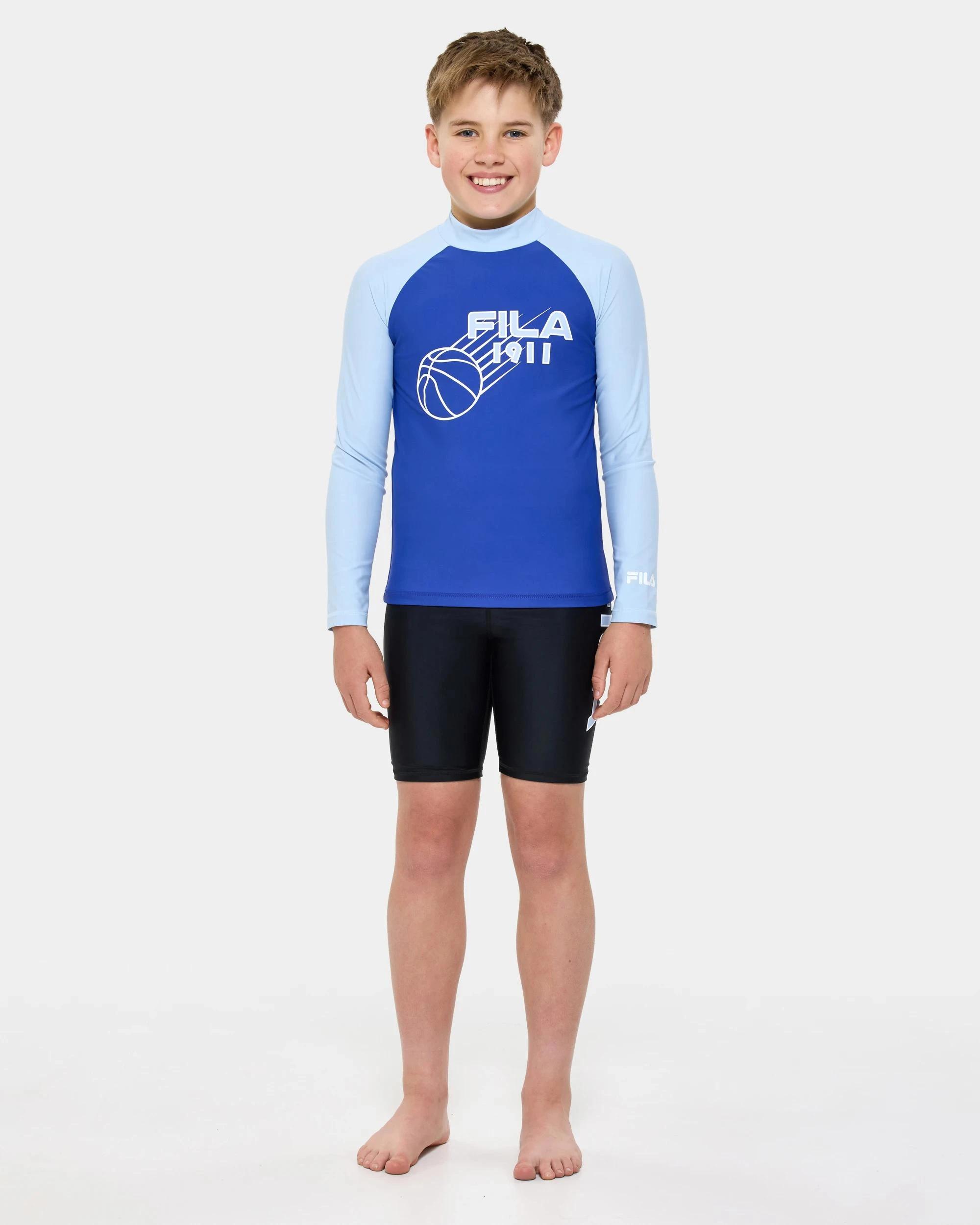 2 Fila Rocco Long Sleeve Swim Rashie BLUE, 2 of 7