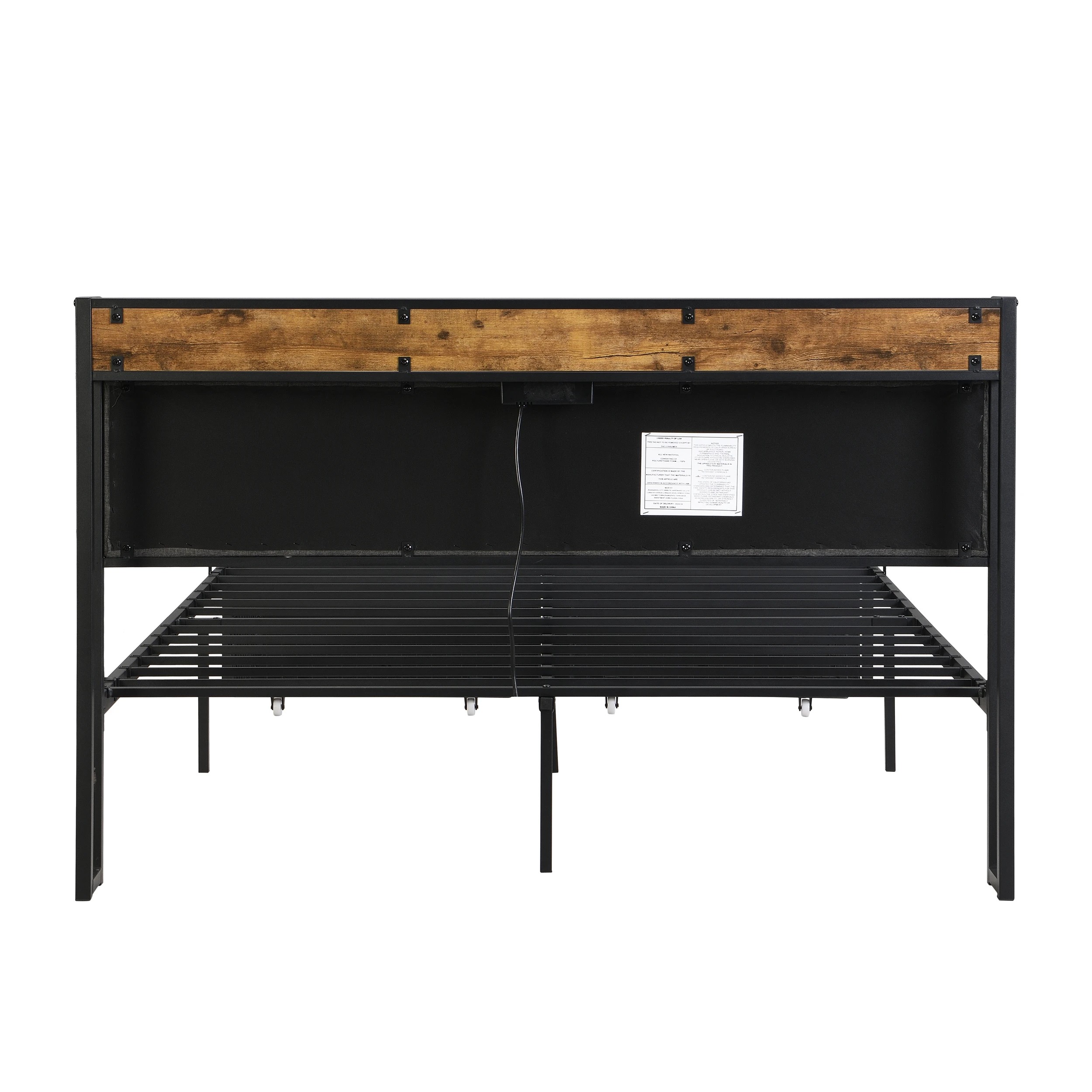 7 IHOMDEC BED04 Double Bed Frame Charging Station 2 Drawers - Grey - Grey, 7 of 10