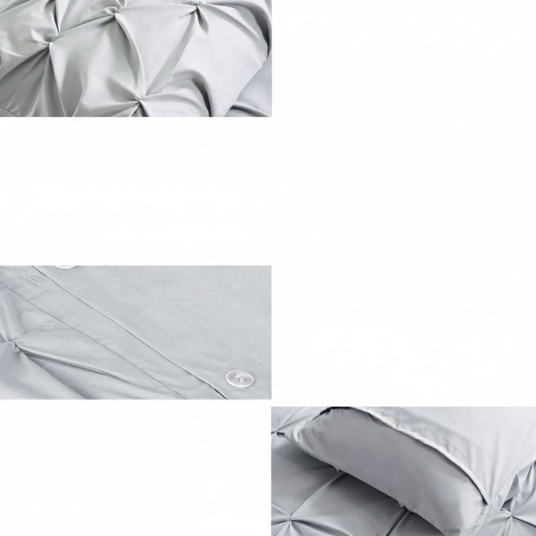 5 Giselle Bedding Quilt Cover Set Diamond Pinch Queen - Queen Bed - Grey, 5 of 7