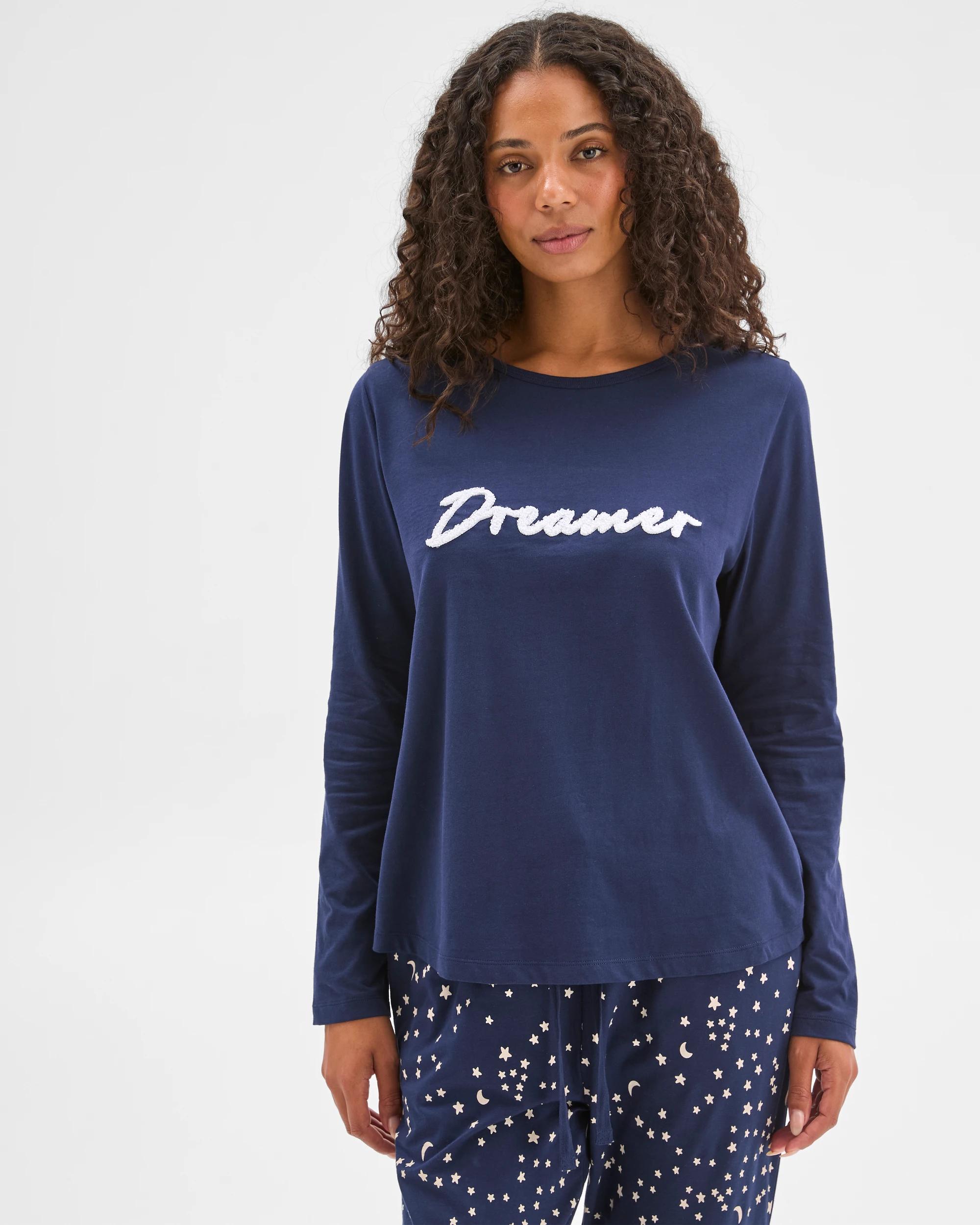 1 Target Woman Australian Cotton Long Sleeve Slogan Sleep T-Shirt CLOUDS, 1 of 6