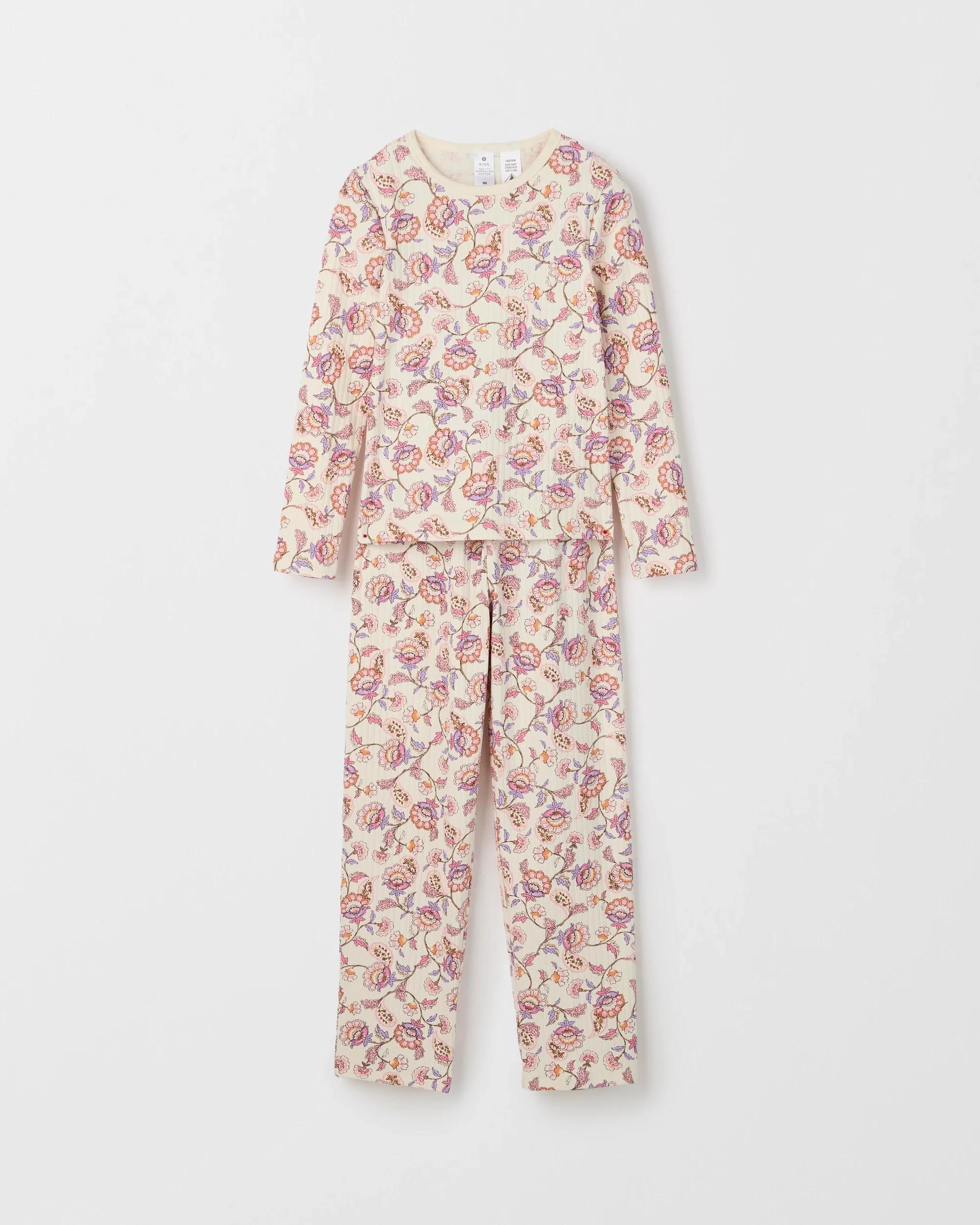 5 Target Kids Australian Cotton Older Girls Rib Pyjama Set FLORAL, 5 of 7